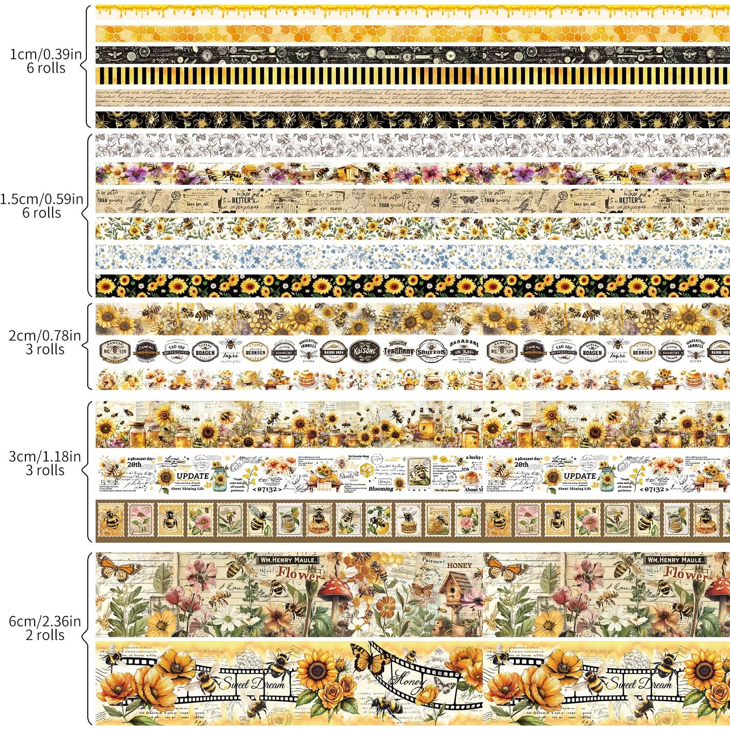 Juego de Washi Tape VYRANA 20 Rollos Vintage Floral