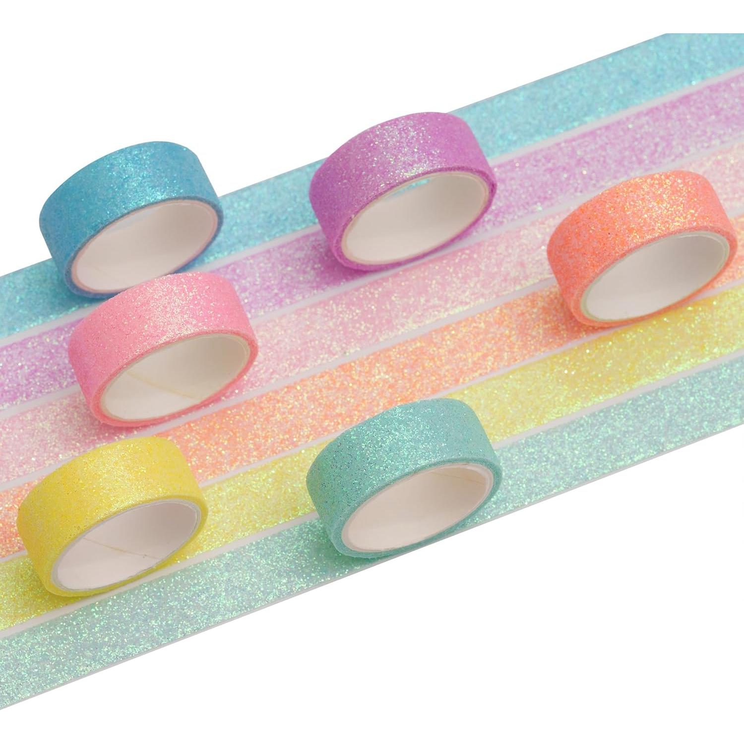 Conjunto de Cinta Washi Brillante YUBX 6 Rollos 15mm x 2m