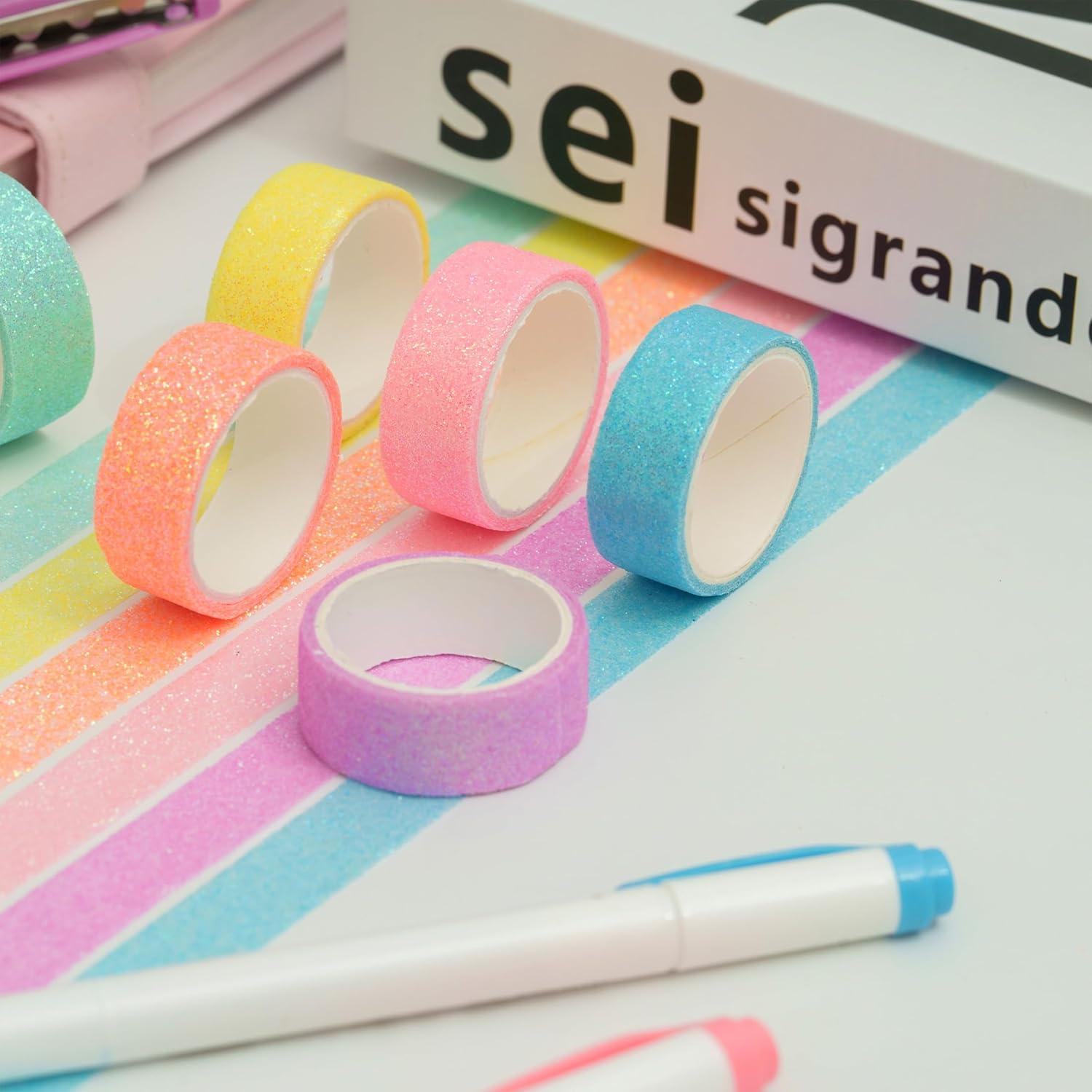 Conjunto de Cinta Washi Brillante YUBX 6 Rollos 15mm x 2m