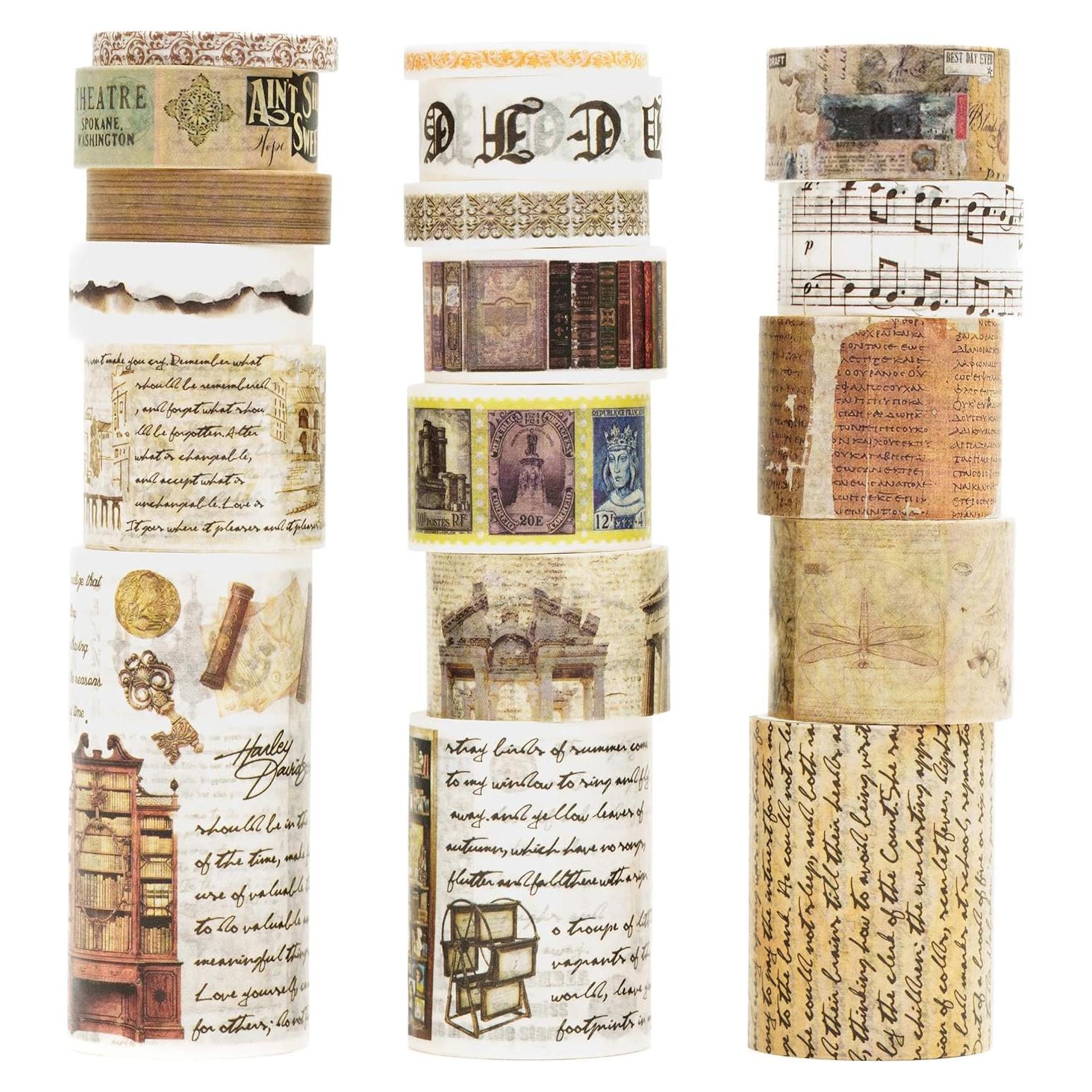 Juego de 18 Rollos de Cinta Washi Vintage Retro Songdao