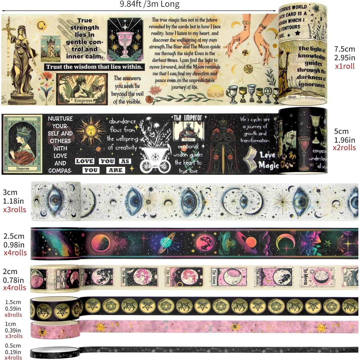 29 Rollos de Cinta Washi Geesinimo Tema Tarot Decorativa