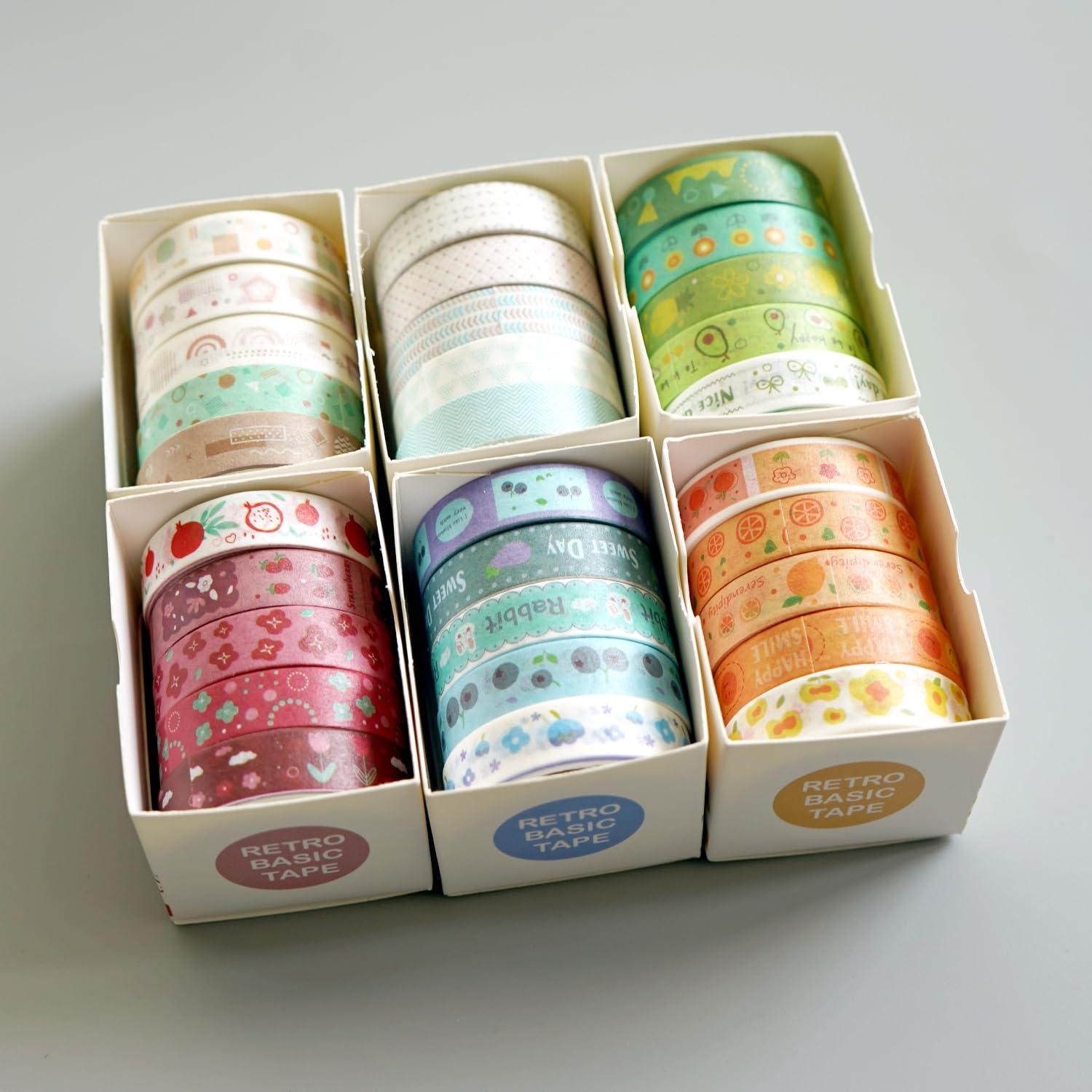 Set de 30 Cintas Washi TOHOCH 10mm x 2m con Organizador