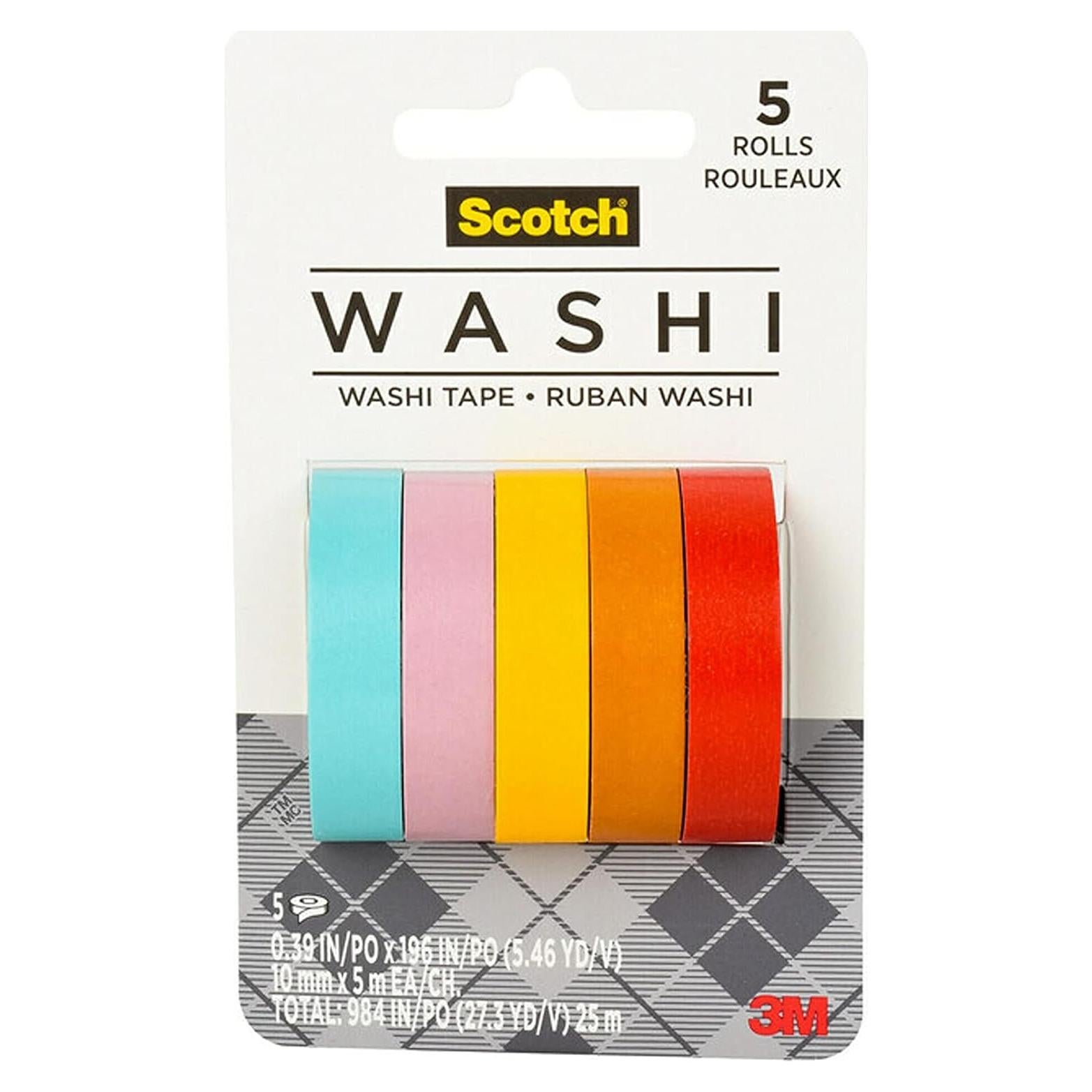 Cinta Washi Scotch 5 Rollos Diseño Verano 24.99m Artesanía
