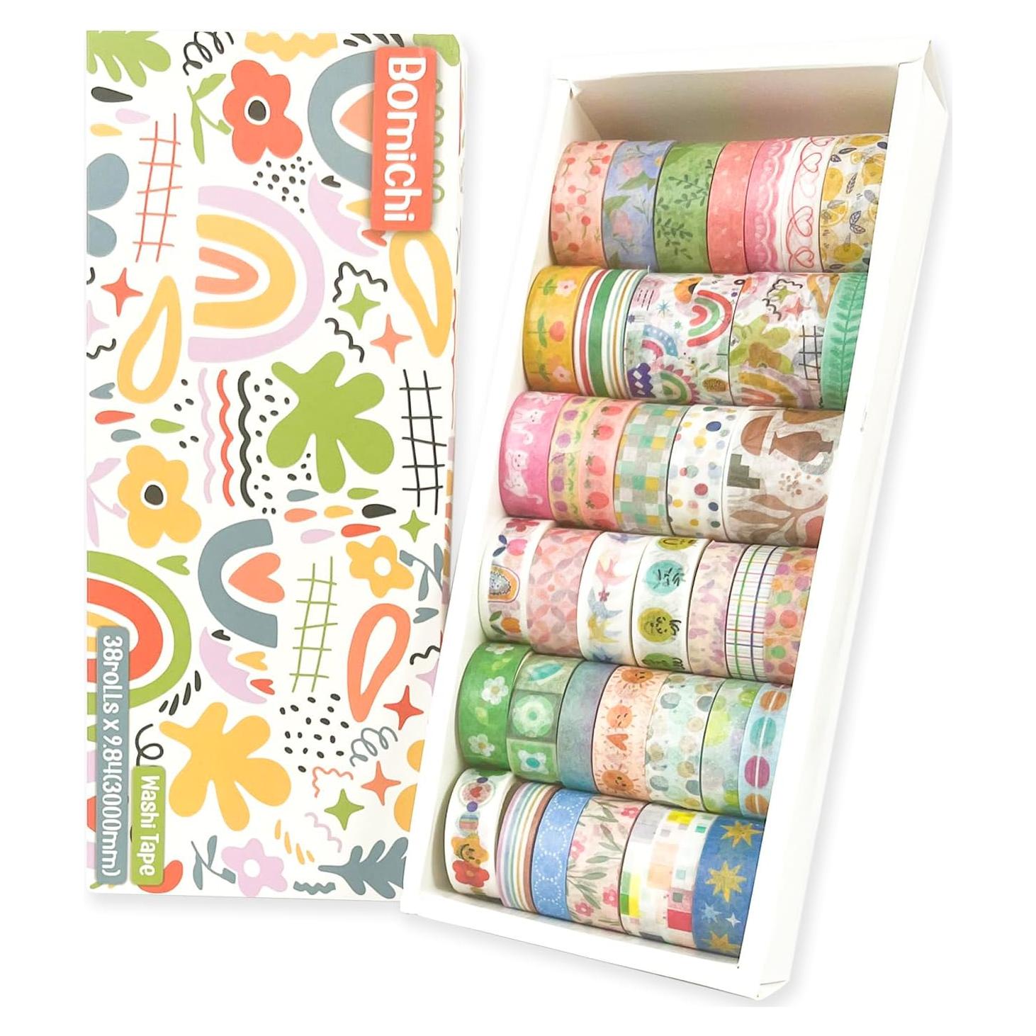 38 Rollos de Cinta Washi Bomichi Decorativa para Scrapbooking