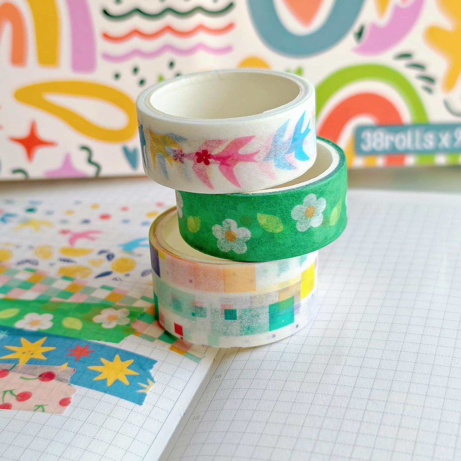 38 Rollos de Cinta Washi Bomichi Decorativa para Scrapbooking