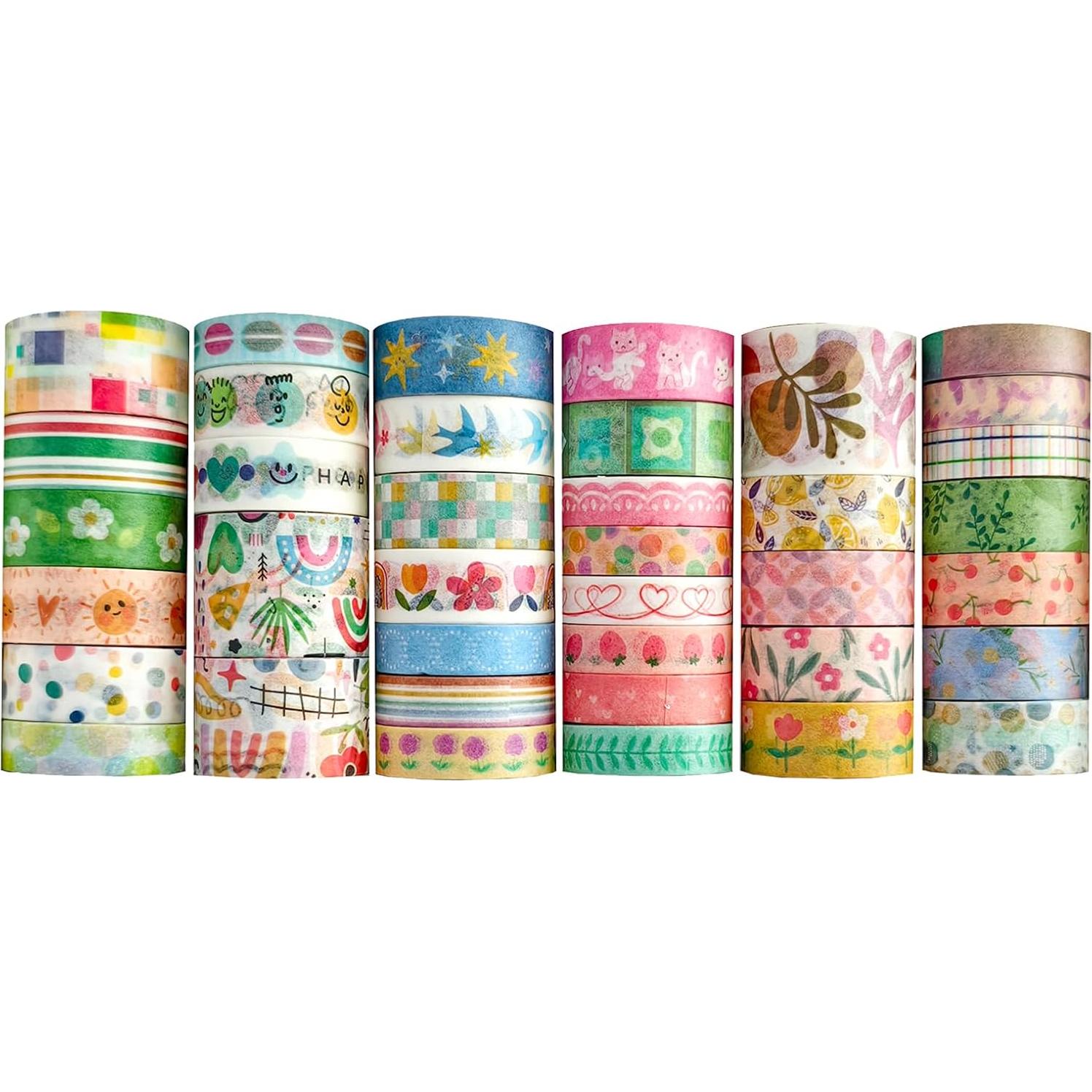 38 Rollos de Cinta Washi Bomichi Decorativa para Scrapbooking