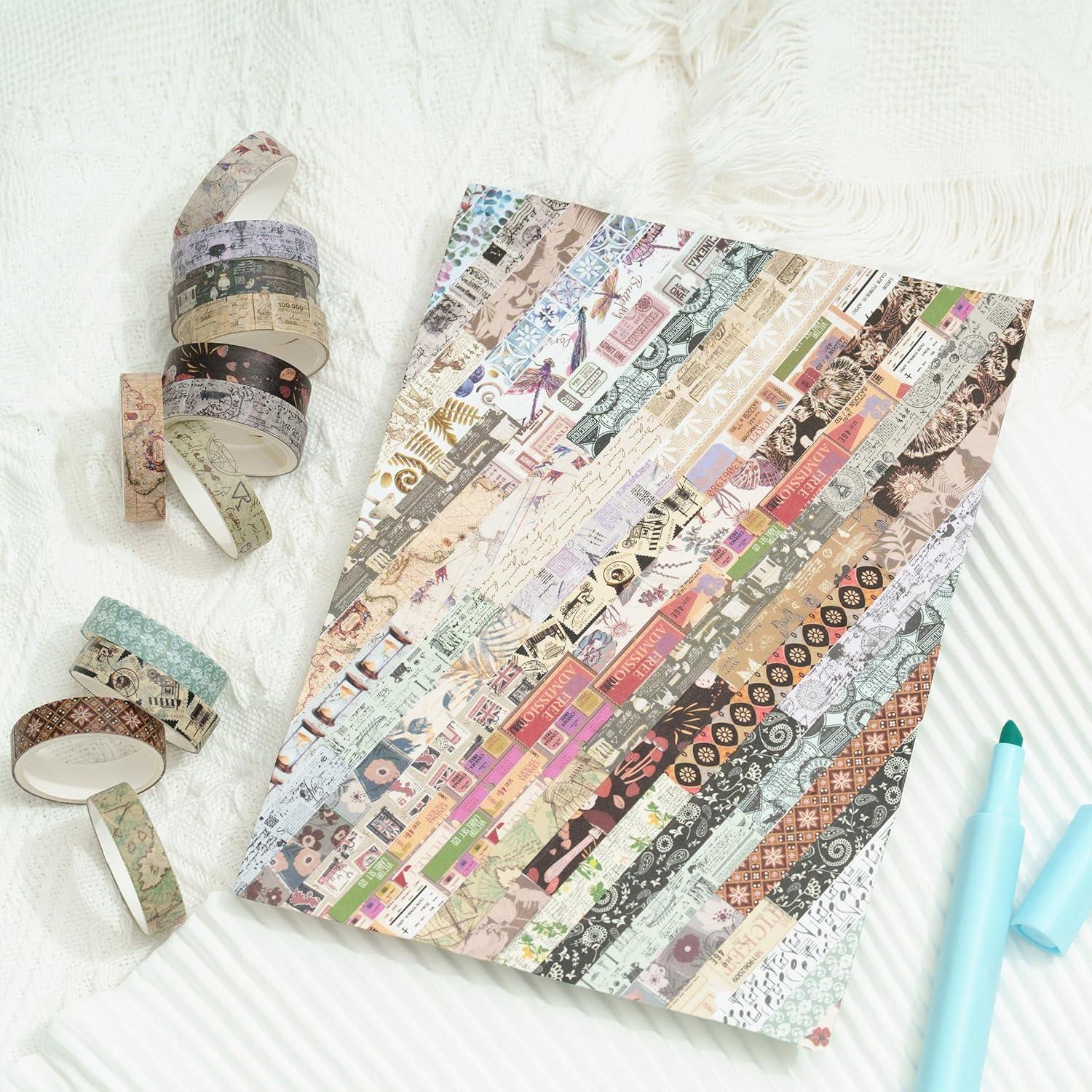 Cinta Washi Vintage Yubbaex Pack 50 Rollos 10mm x 2m