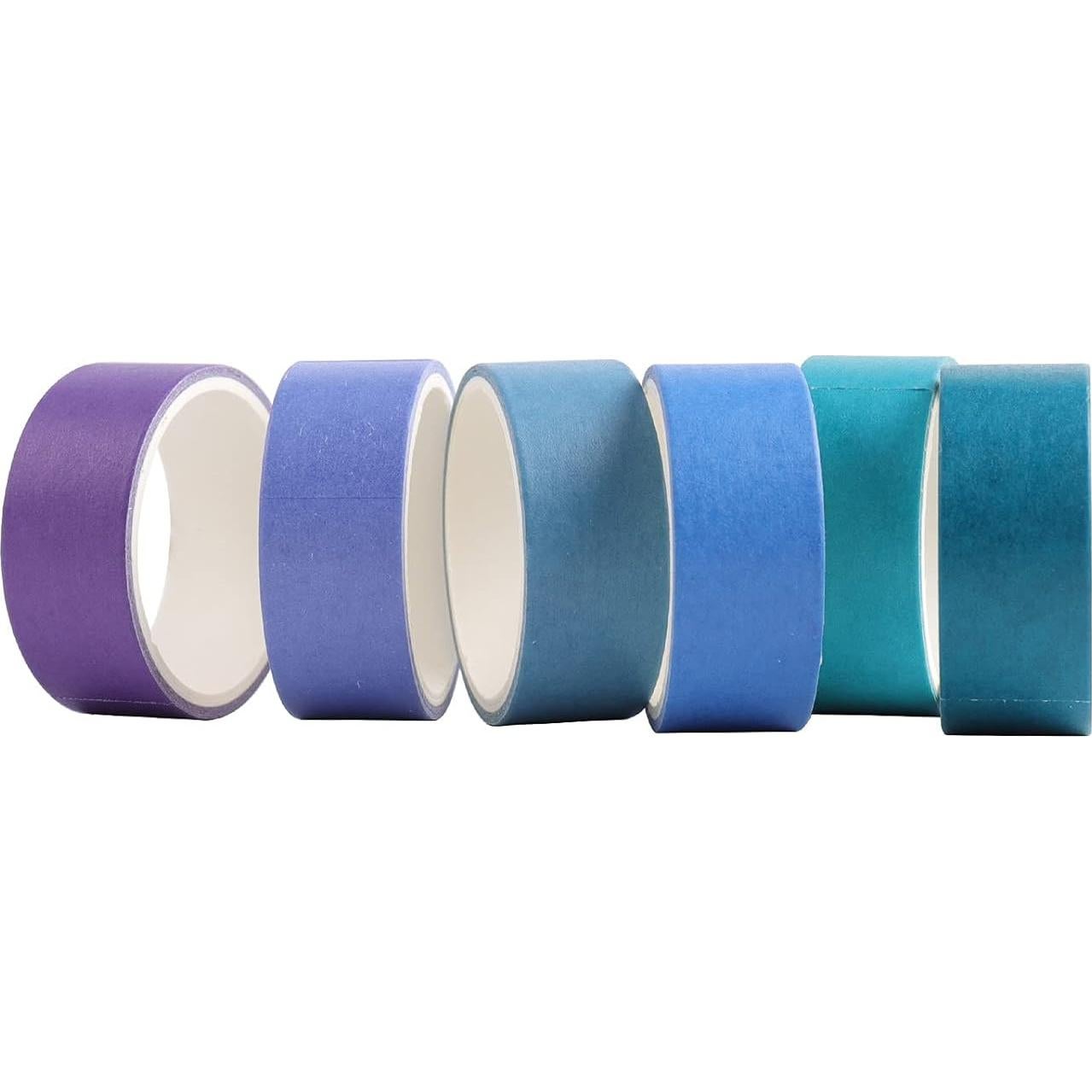 Juego de 24 Rollos de Cinta Washi Cotrida 15mm Arcoíris