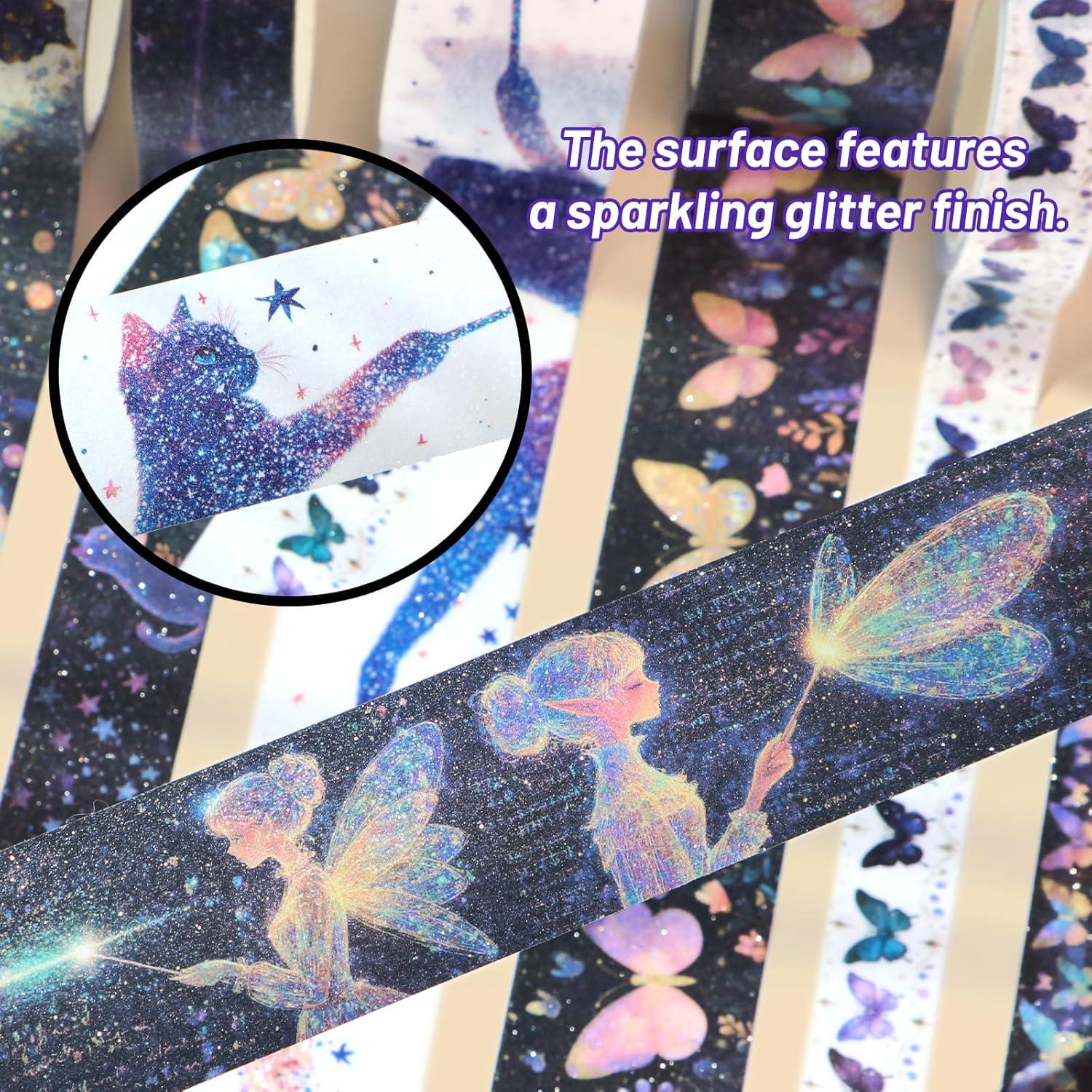 Conjunto de Cinta Washi Brillante Ieebee - 14 Rollos para Manualidades