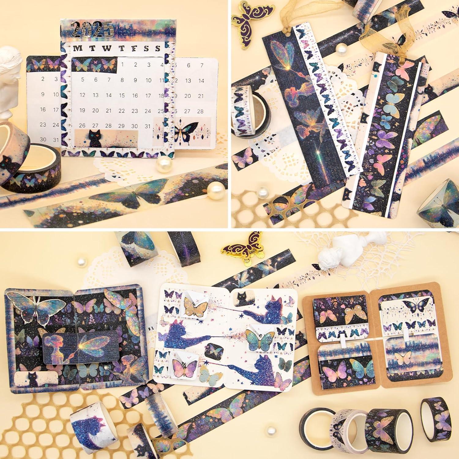 Conjunto de Cinta Washi Brillante Ieebee - 14 Rollos para Manualidades