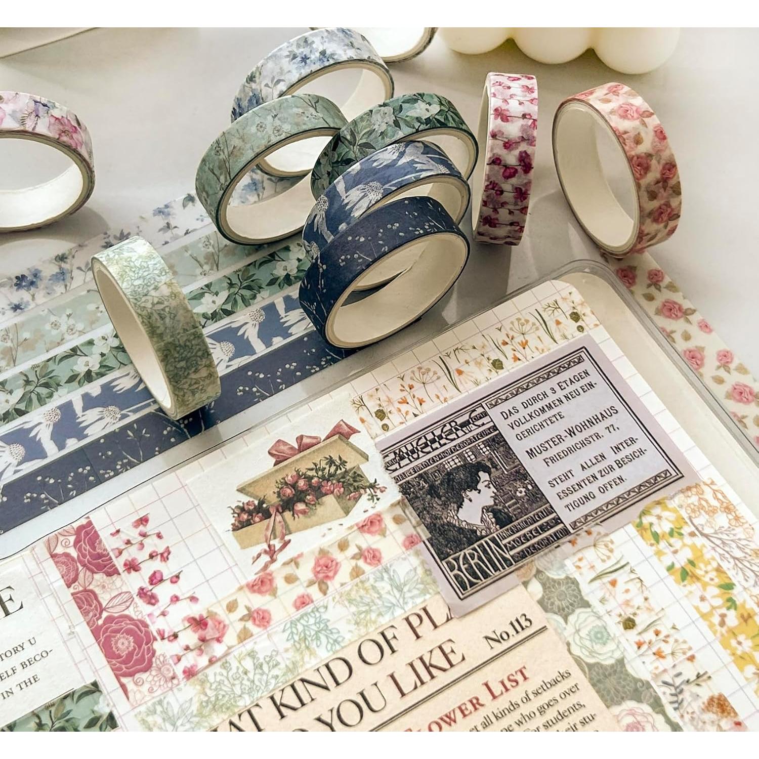 Conjunto de Cinta Washi YUBX Flores 30 Rollos 10mm x 2m