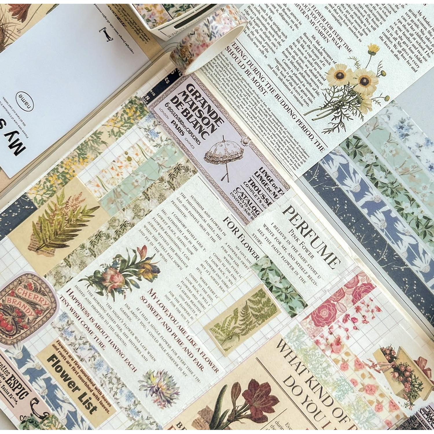 Conjunto de Cinta Washi YUBX Flores 30 Rollos 10mm x 2m