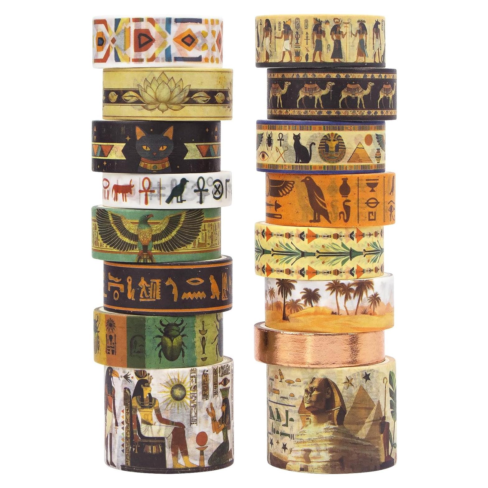 Conjunto de 16 Rollos de Cinta Washi Mooker Vintage Egipcio