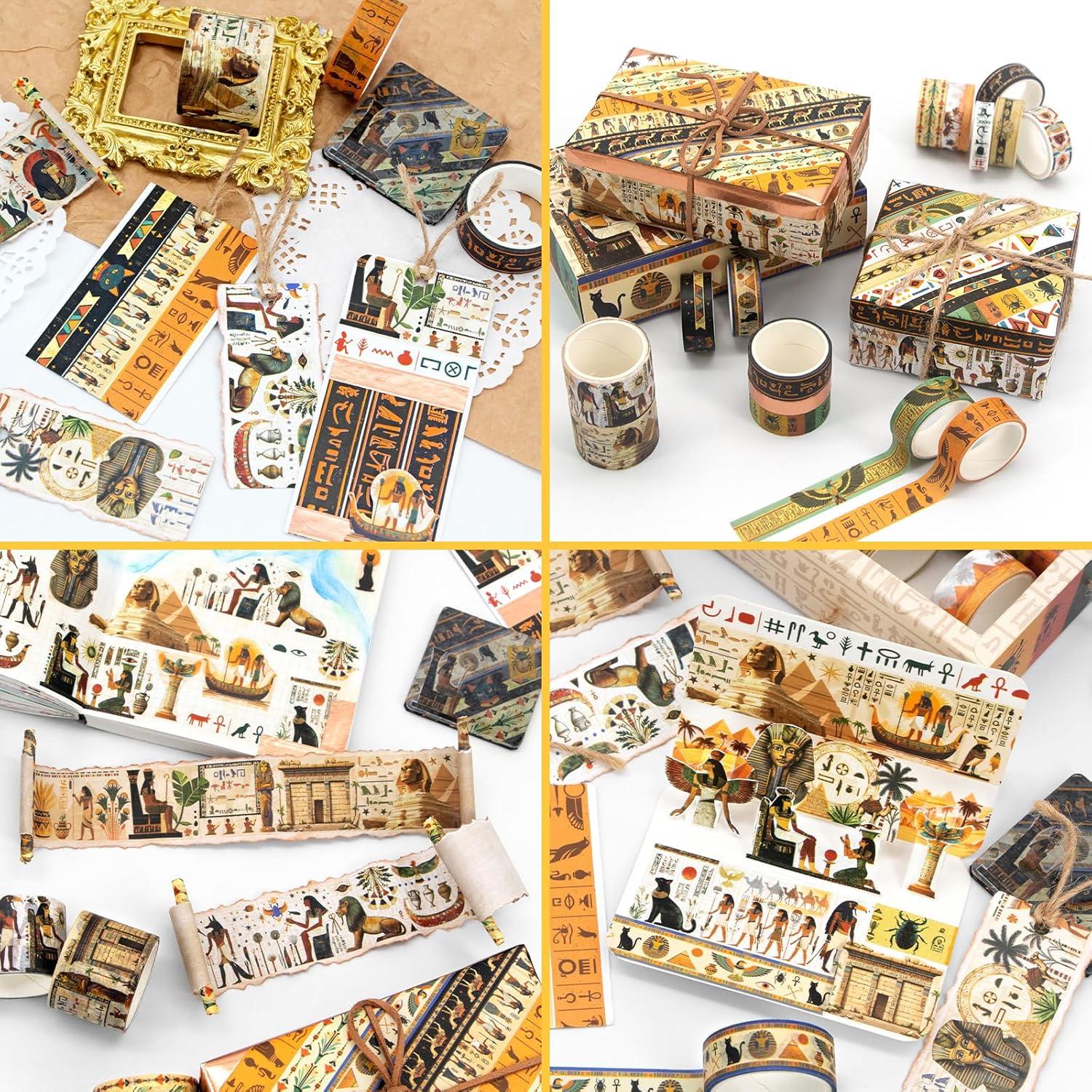 Conjunto de 16 Rollos de Cinta Washi Mooker Vintage Egipcio