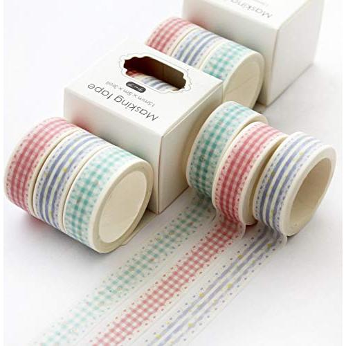 Cinta Washi Decorativa YUBBAEX 3 Rollos 15mm 5m Cuadros de Encaje
