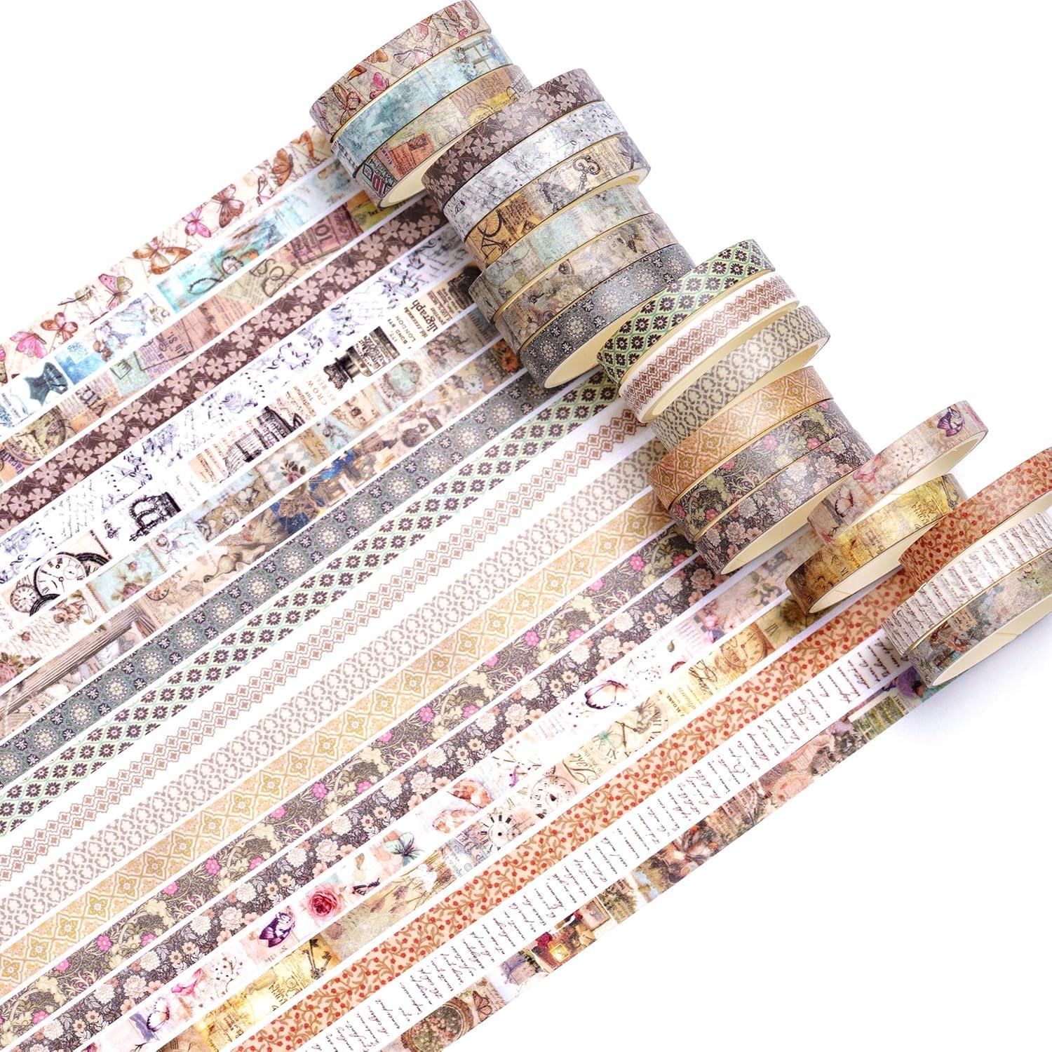 Set de 20 Rollos de Cinta Washi Vintage Songdao 2m 7mm