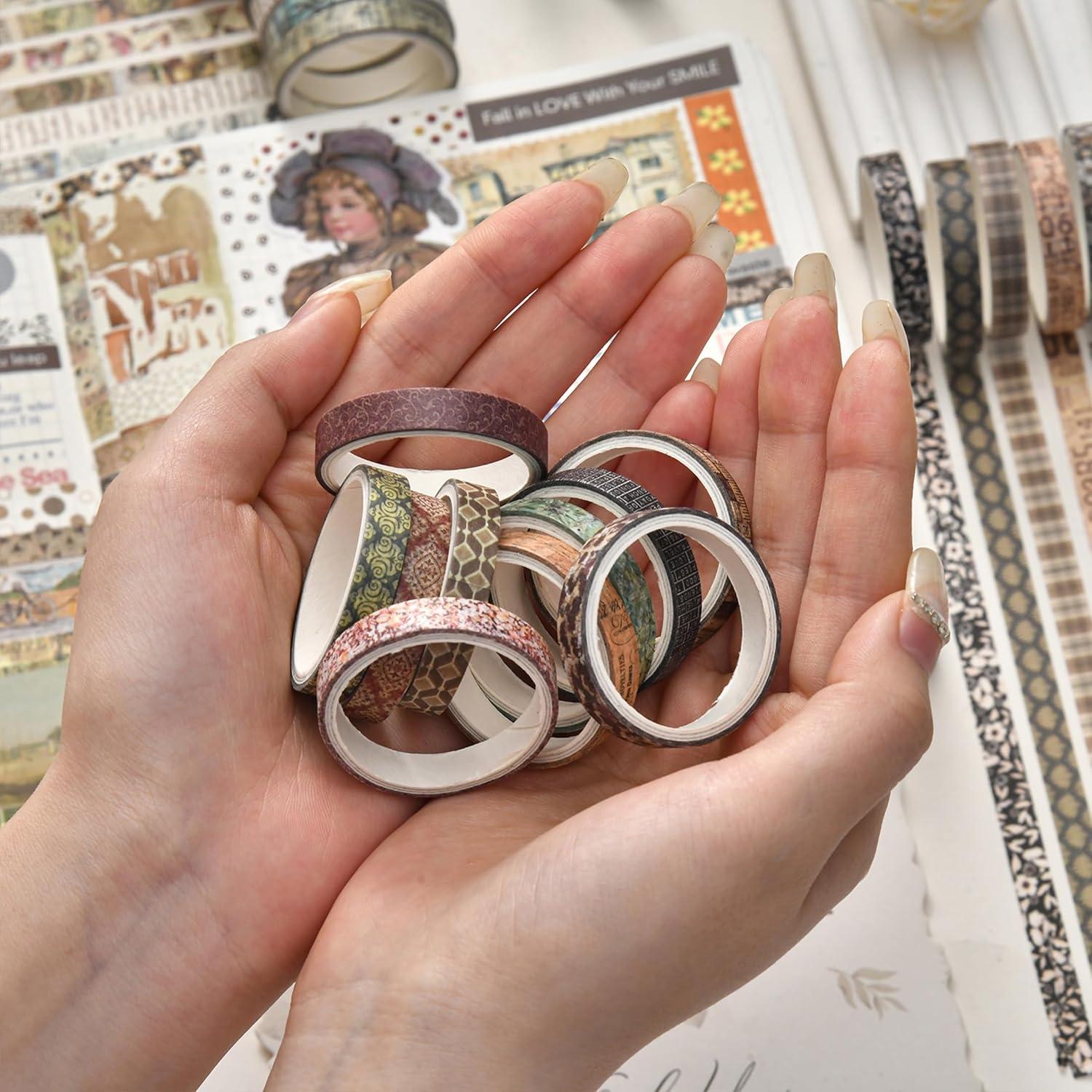 Set de 20 Rollos de Cinta Washi Vintage Songdao 2m 7mm