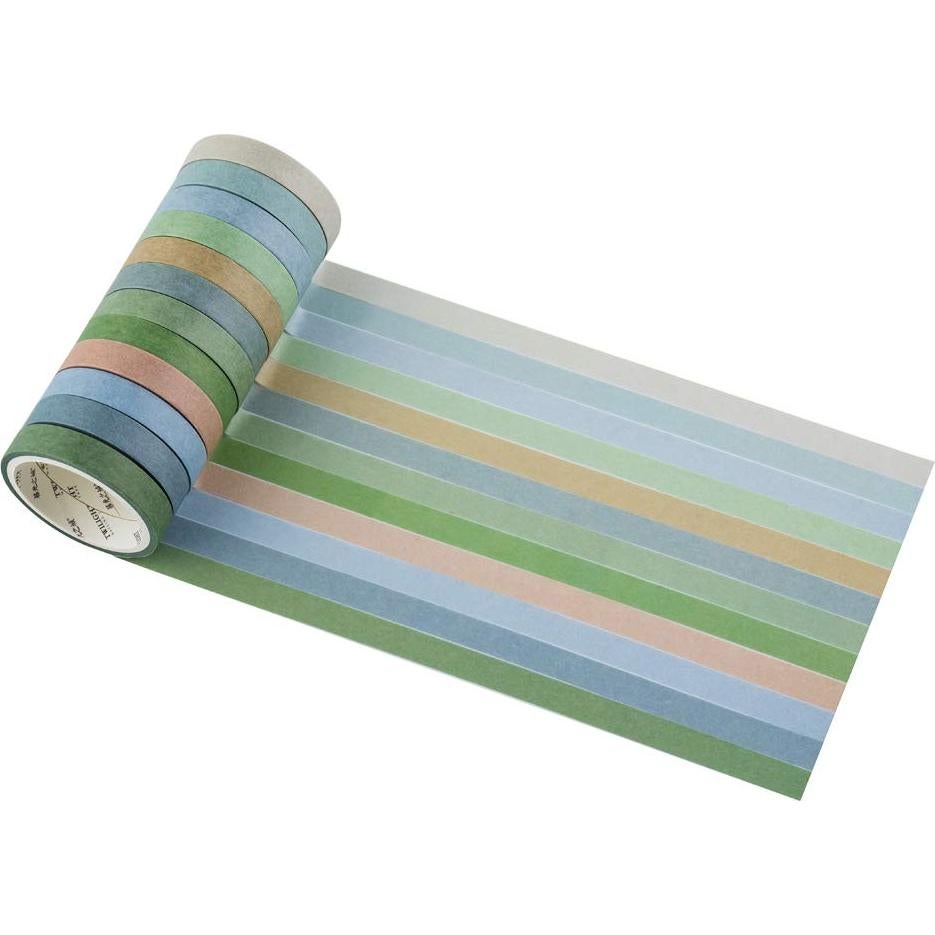 Set de 12 Rollos de Cinta Washi Yubbaex 8mm Salty Morandi