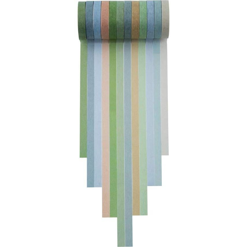 Set de 12 Rollos de Cinta Washi Yubbaex 8mm Salty Morandi