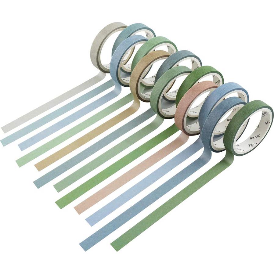 Set de 12 Rollos de Cinta Washi Yubbaex 8mm Salty Morandi