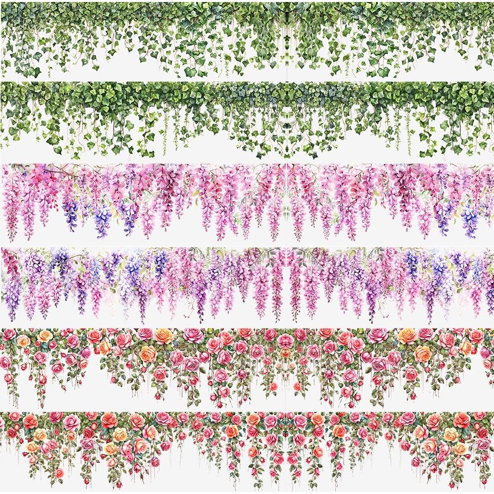 3 Rollos de Cinta Washi Floral Yajuo 5cm x 2m para Manualidades