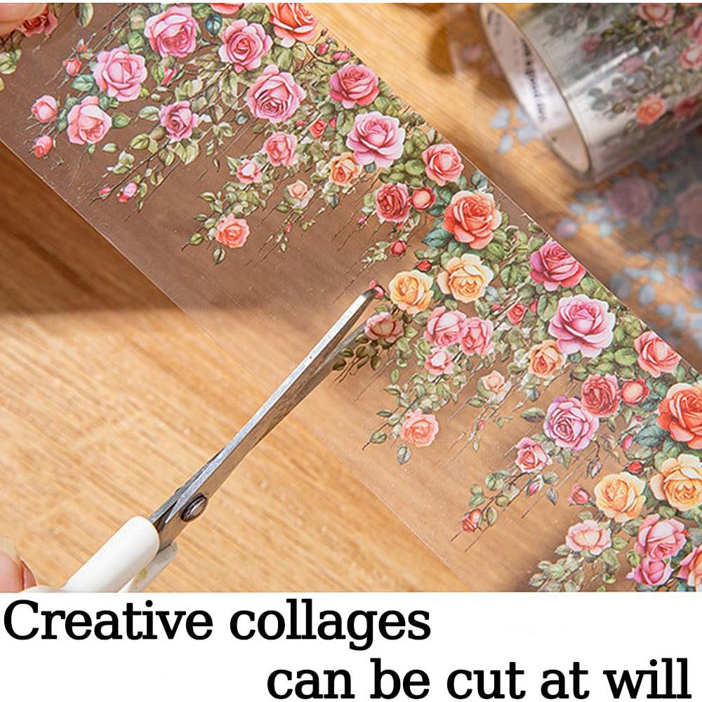 3 Rollos de Cinta Washi Floral Yajuo 5cm x 2m para Manualidades