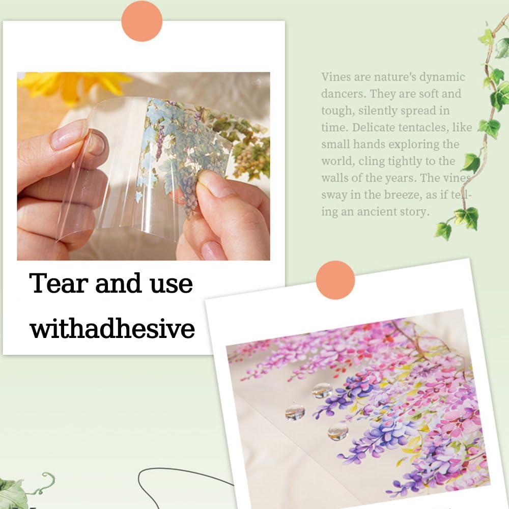 3 Rollos de Cinta Washi Floral Yajuo 5cm x 2m para Manualidades