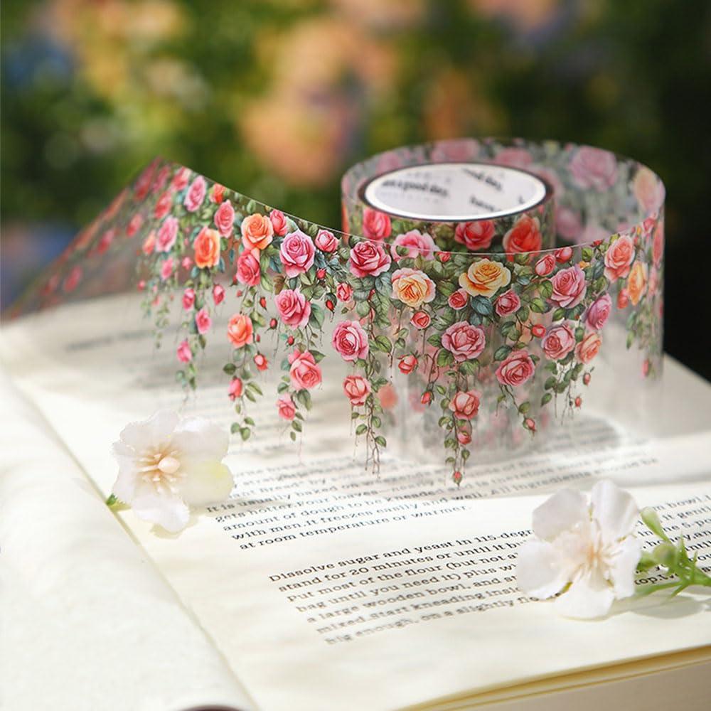 3 Rollos de Cinta Washi Floral Yajuo 5cm x 2m para Manualidades