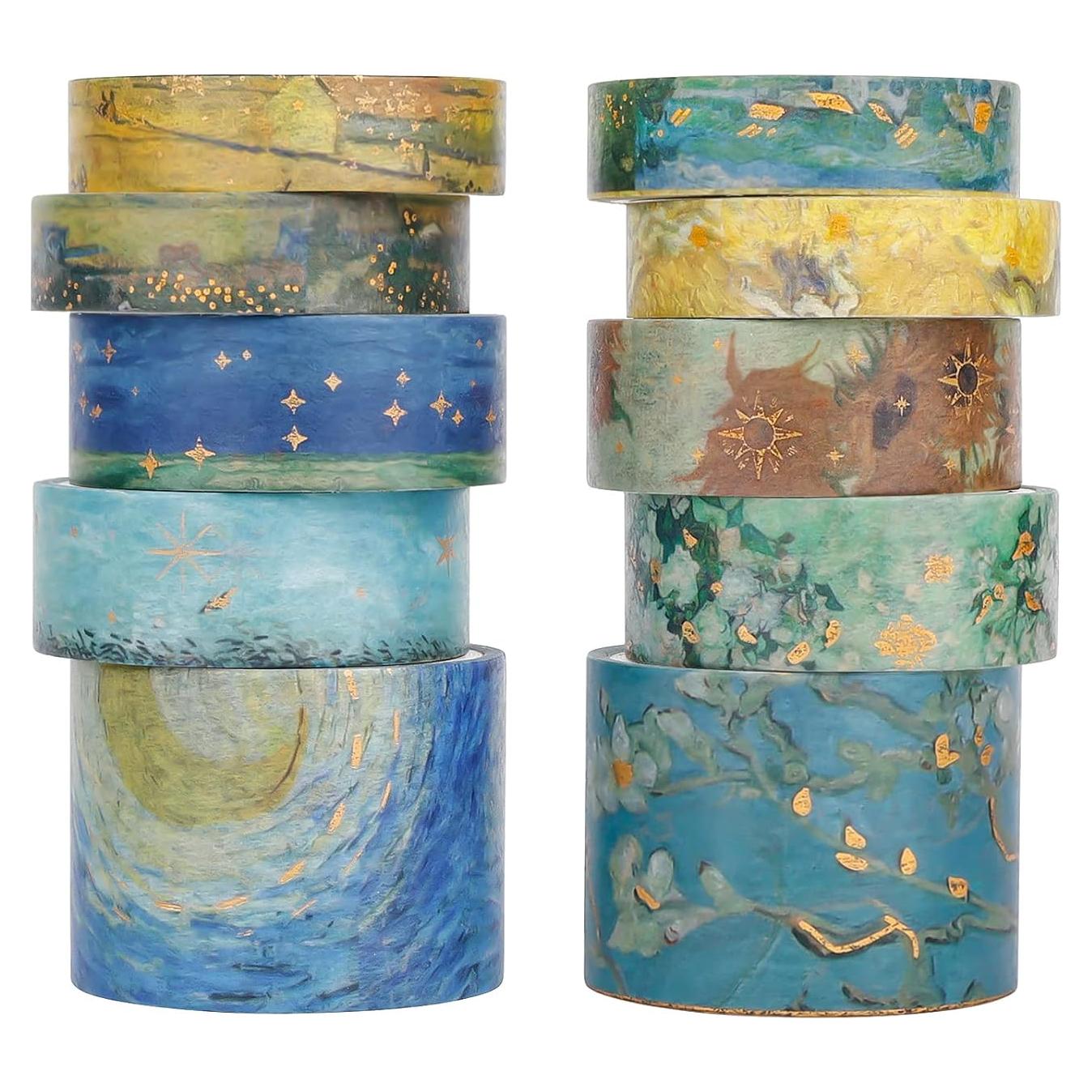 Cinta Washi Lychii Van Gogh Set 10 Rollos 3m Vintage
