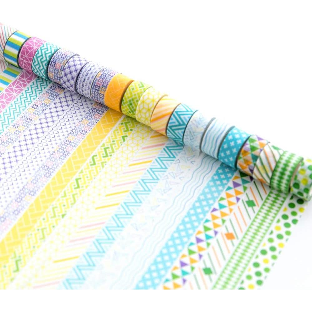 Cinta Washi YUBBAEX 24 Rollos 10mm Decorativa para Manualidades