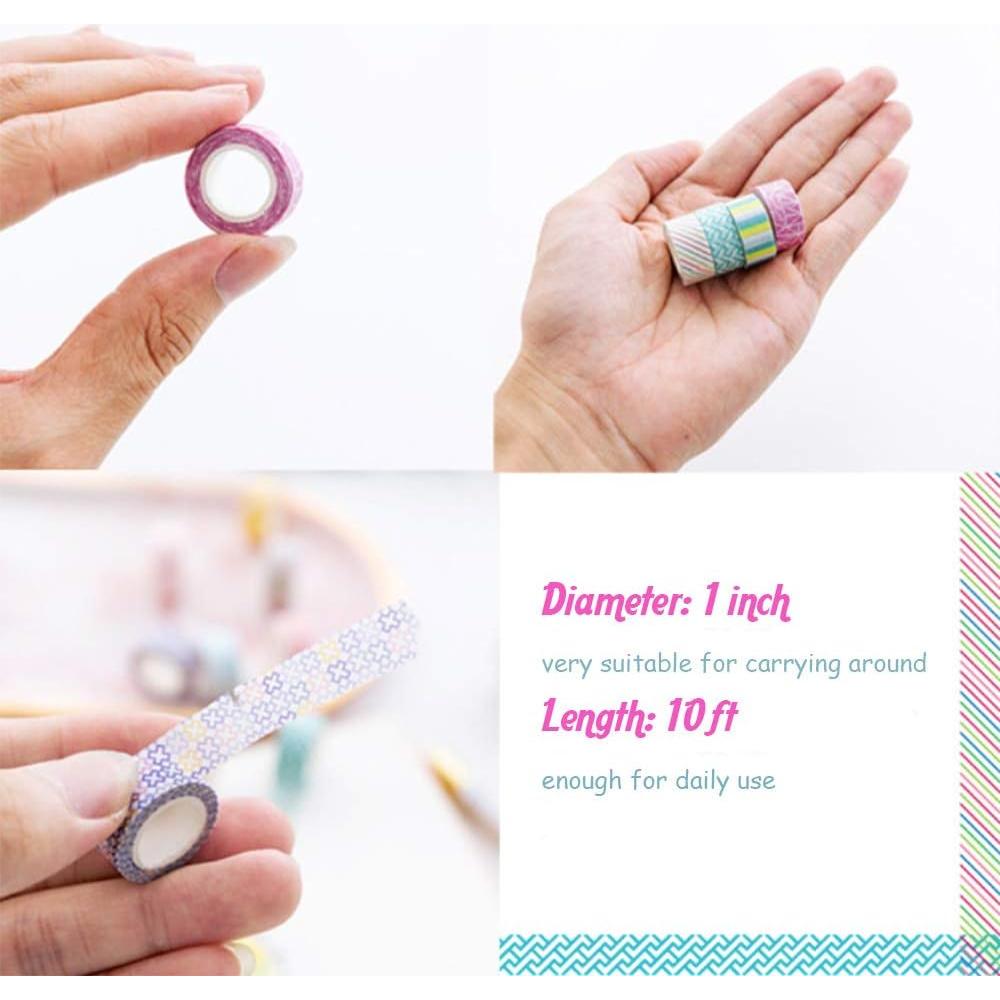 Cinta Washi YUBBAEX 24 Rollos 10mm Decorativa para Manualidades