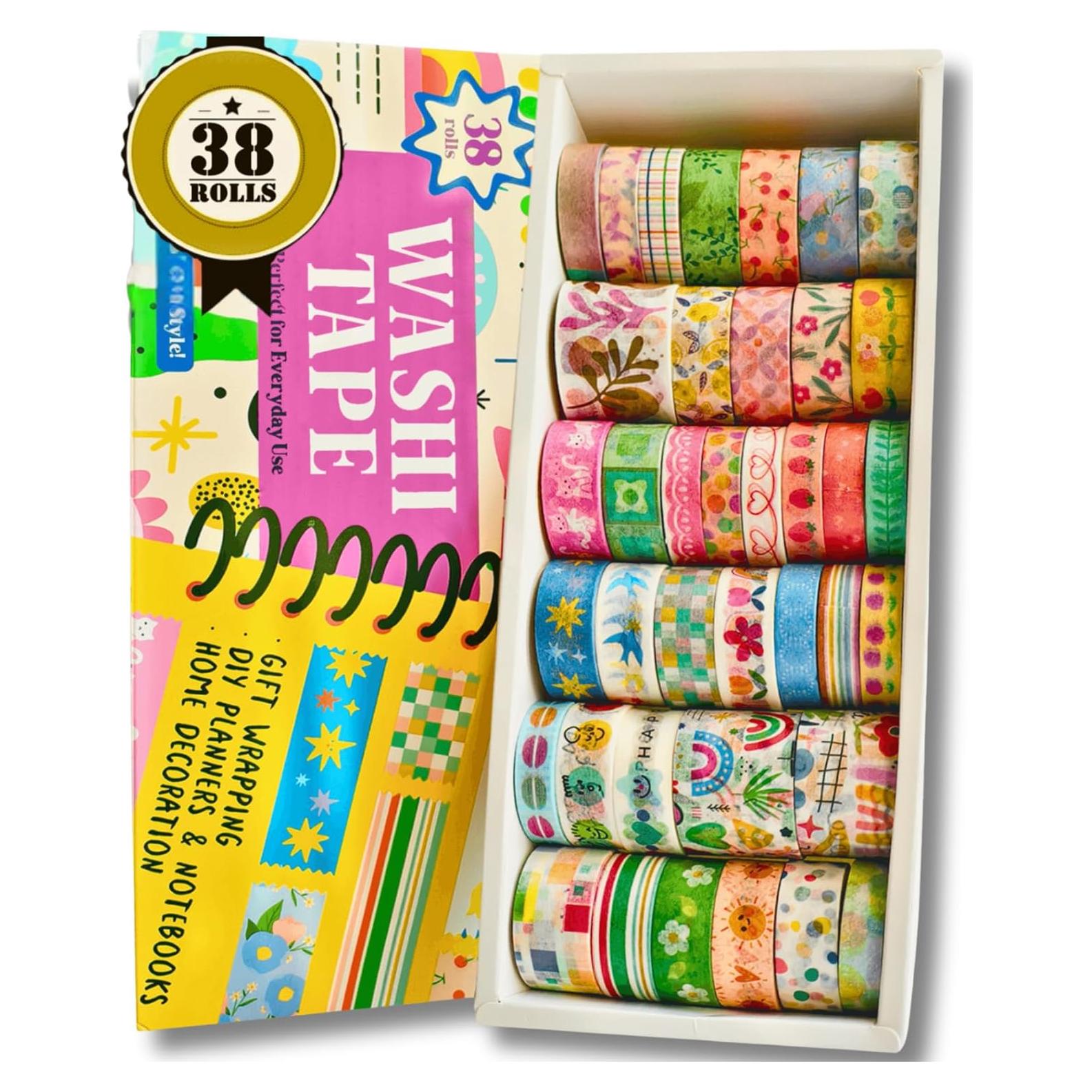 Juego de Washi Tape JUNKJWBZ 38 Rollos Floral y Vintage