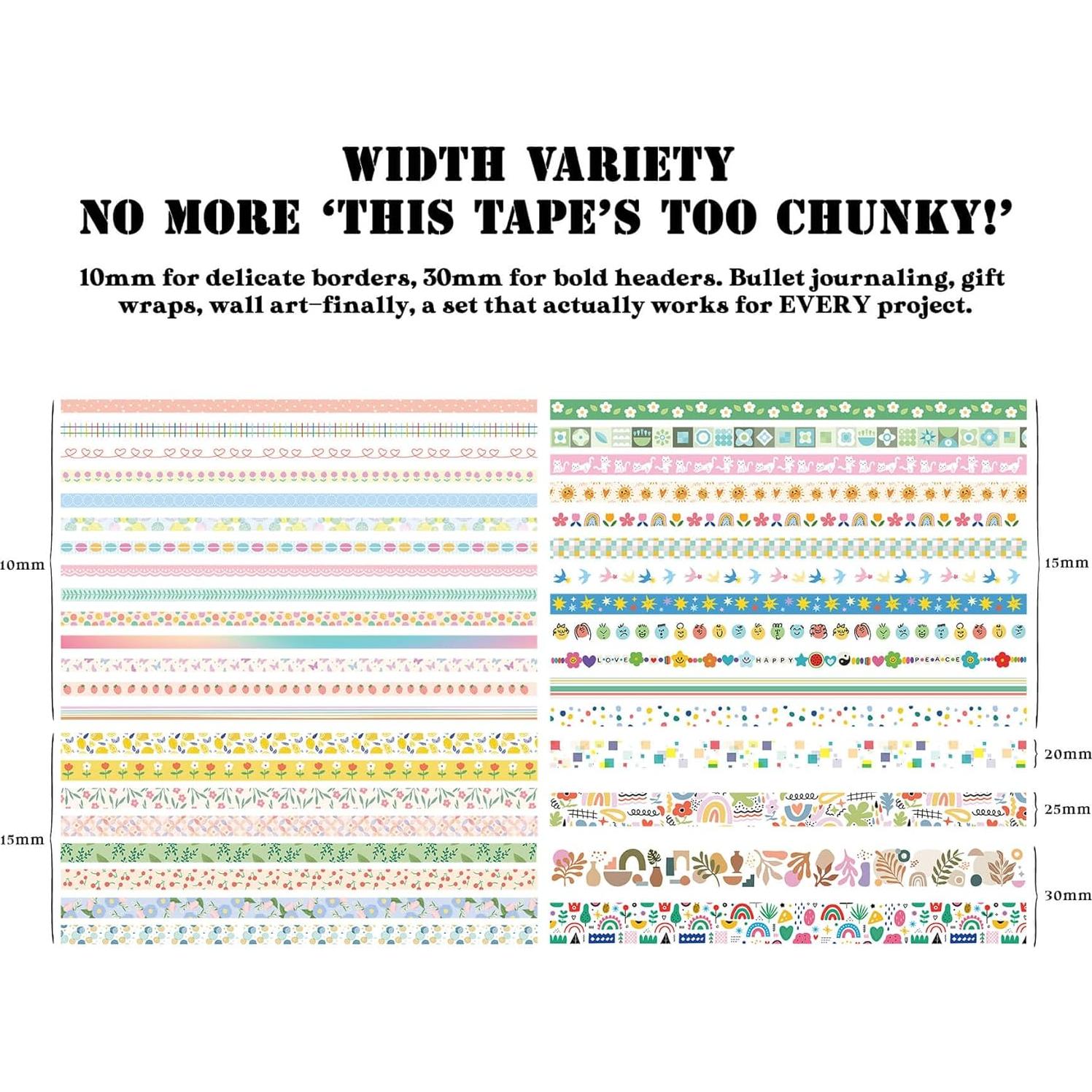 Juego de Washi Tape JUNKJWBZ 38 Rollos Floral y Vintage