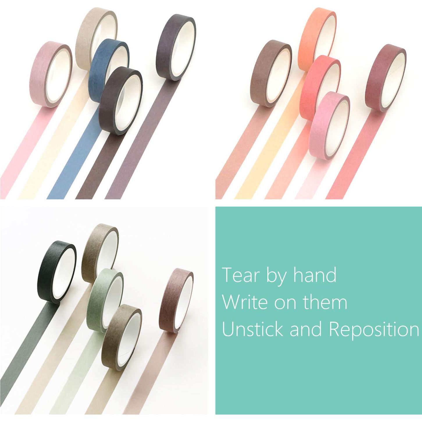 Set de 30 Rollos de Cinta Washi VIVIQUEN 9mm Colores Naturales