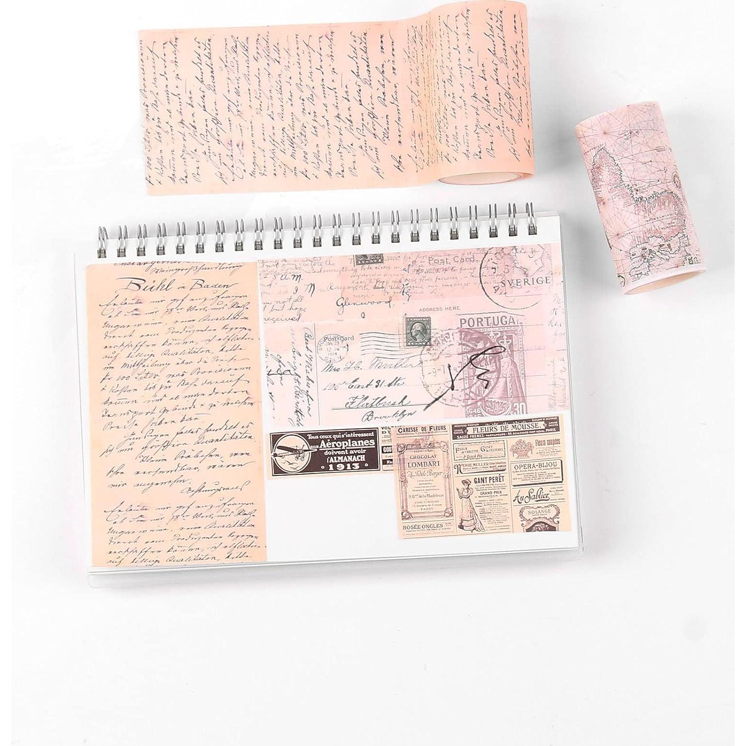 Cinta Washi Ancha Dizdkizd Vintage 75mm x 4 Rollos