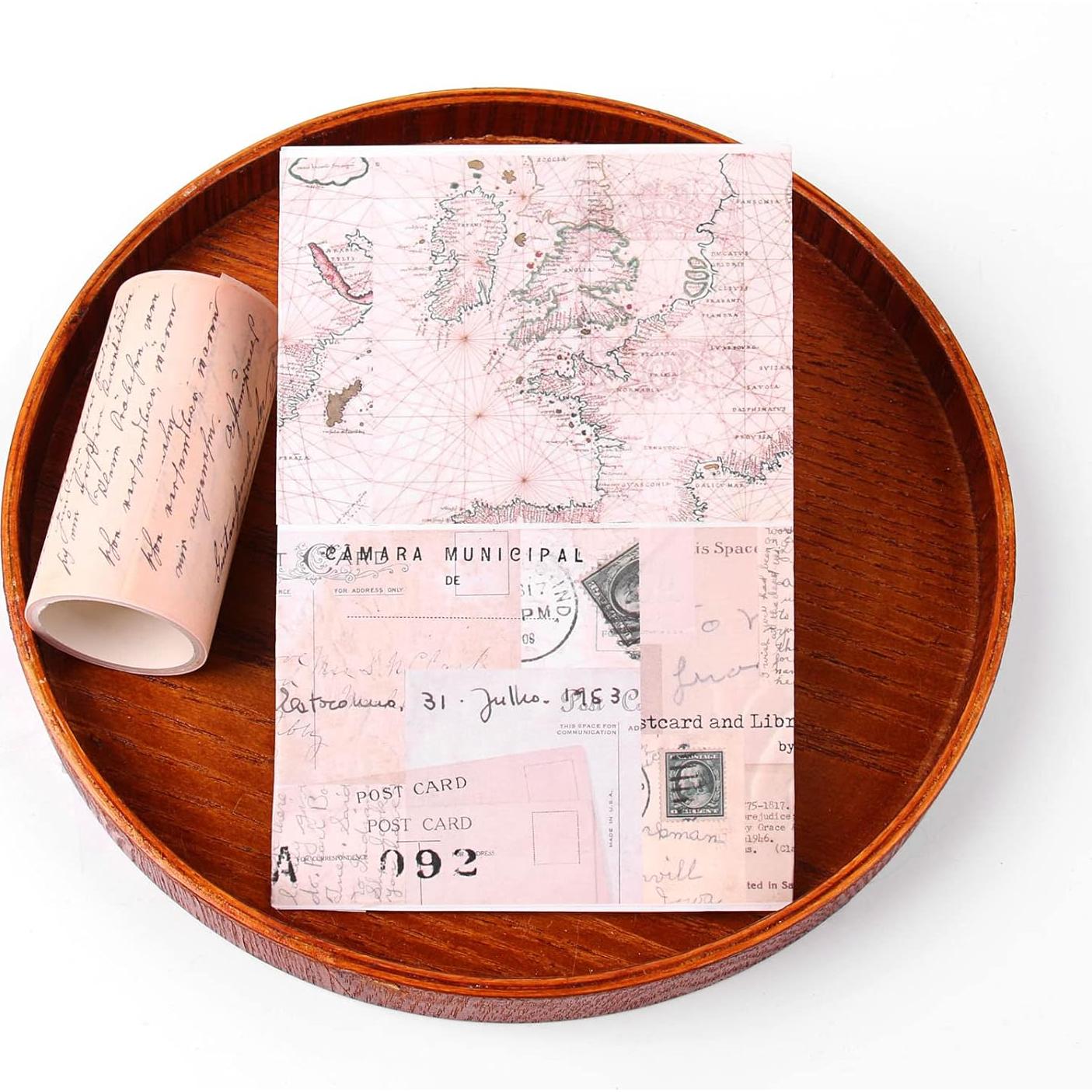 Cinta Washi Ancha Dizdkizd Vintage 75mm x 4 Rollos