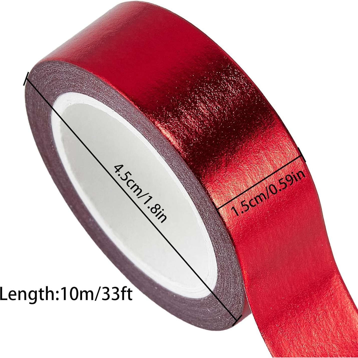 Cinta Washi Roja QDiShi 2 Rollos 15mm x 10m Decorativa