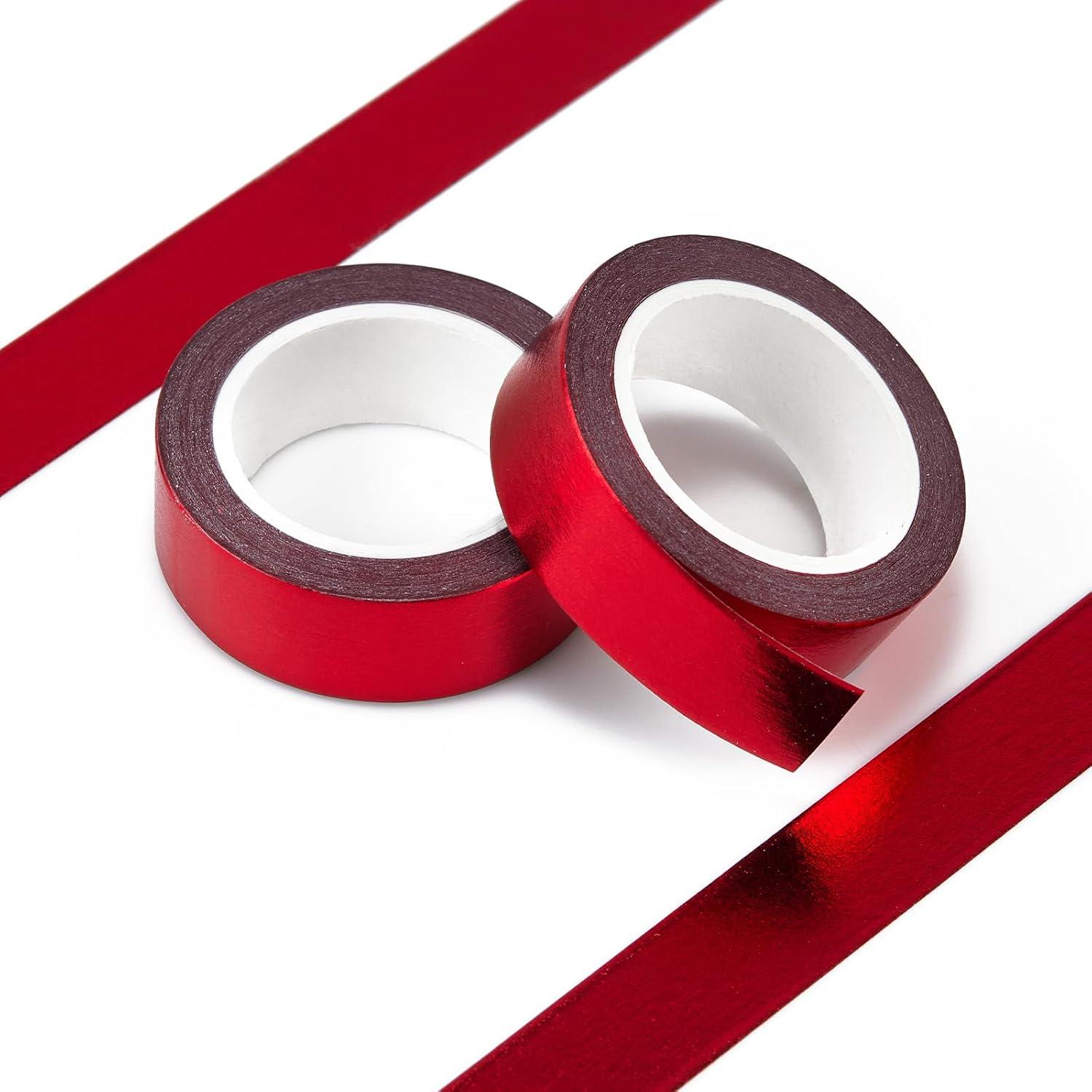 Cinta Washi Roja QDiShi 2 Rollos 15mm x 10m Decorativa