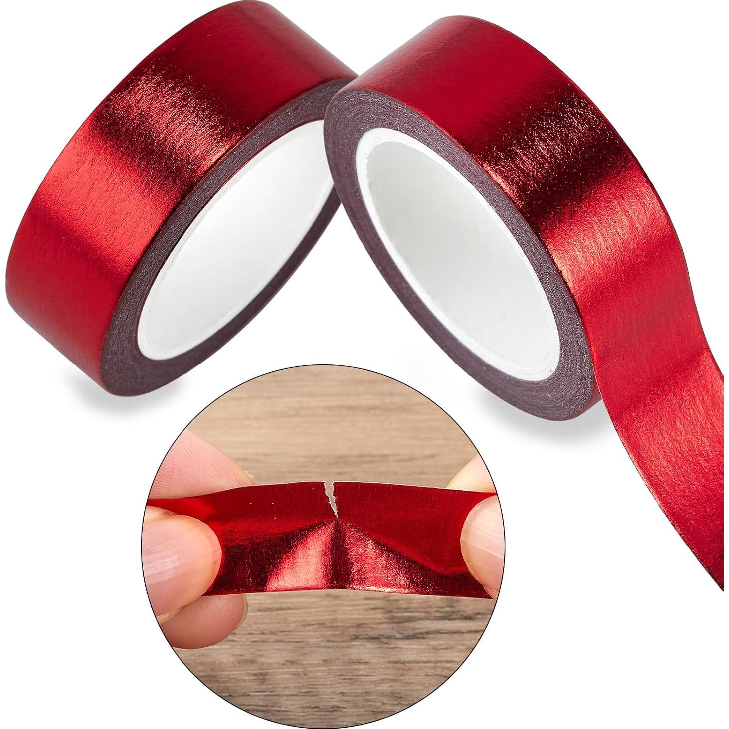 Cinta Washi Roja QDiShi 2 Rollos 15mm x 10m Decorativa