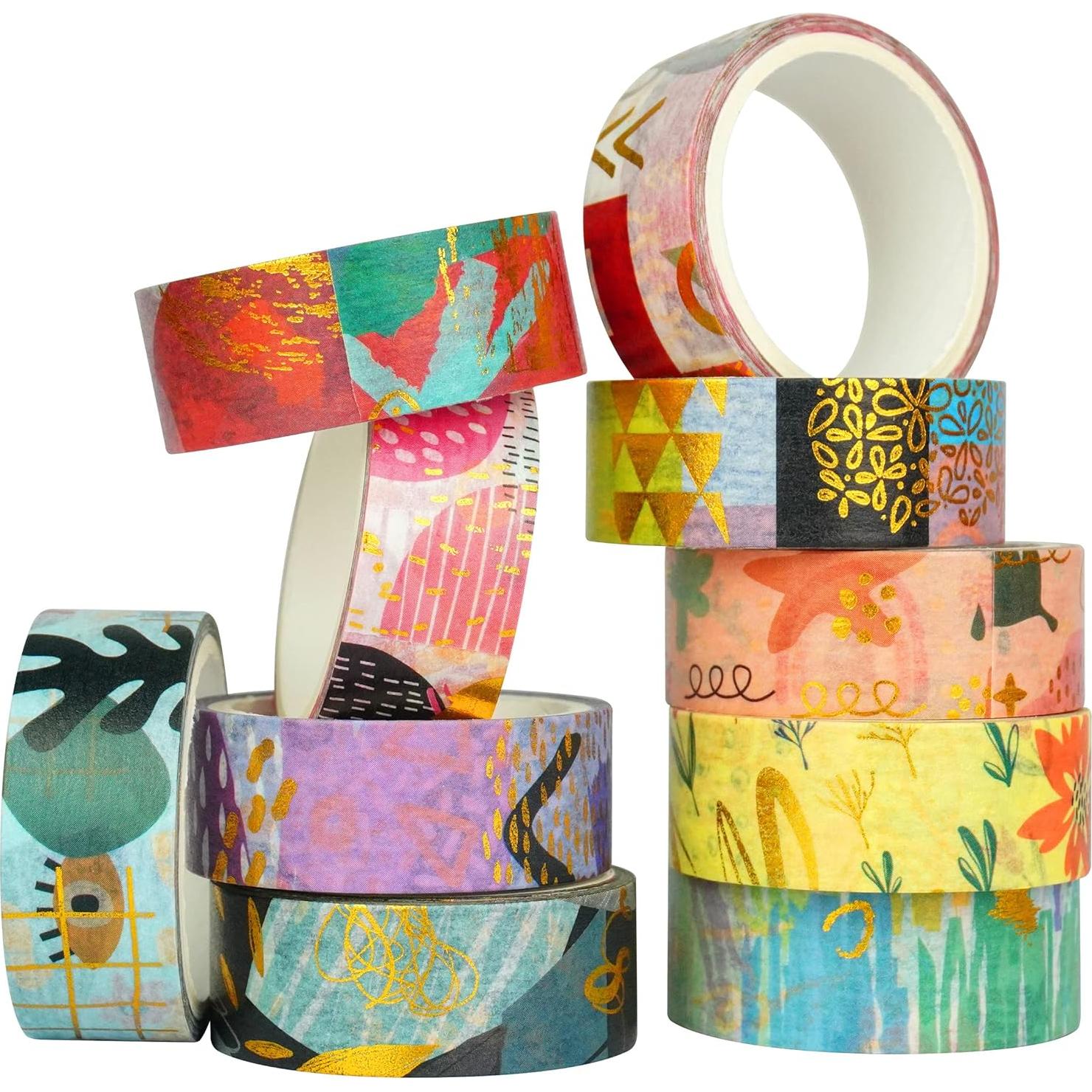 Cinta Washi Geométrica YUBBAEX 10 Rollos 15mm x 3m