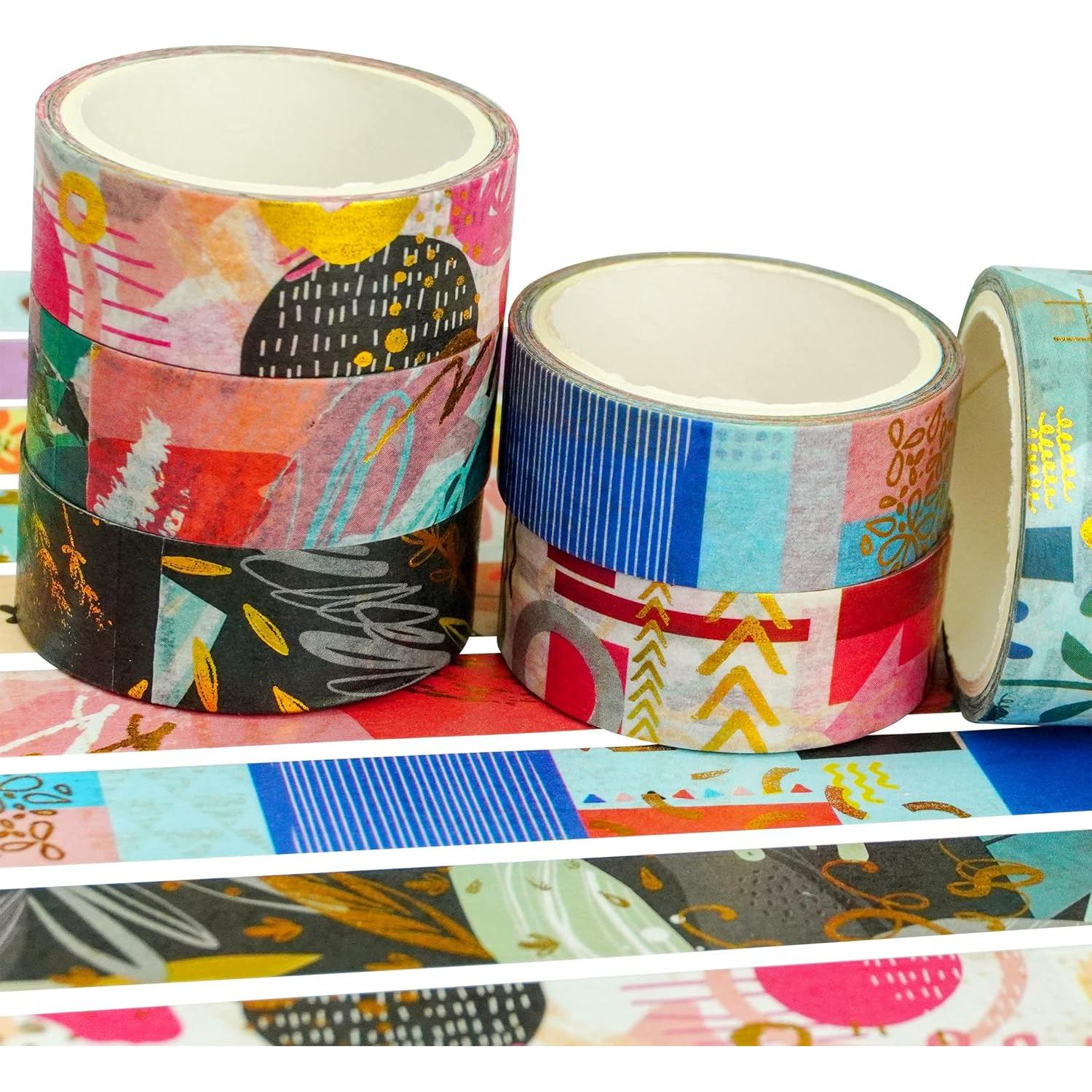 Cinta Washi Geométrica YUBBAEX 10 Rollos 15mm x 3m