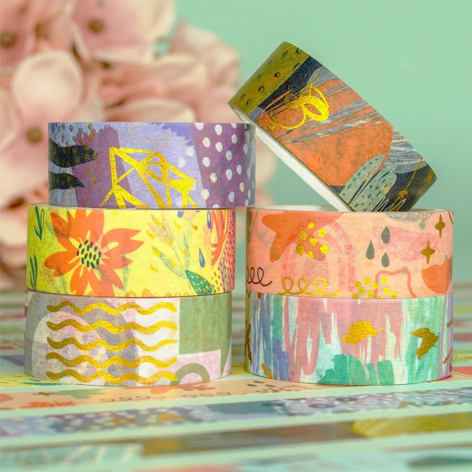 Cinta Washi Geométrica YUBBAEX 10 Rollos 15mm x 3m