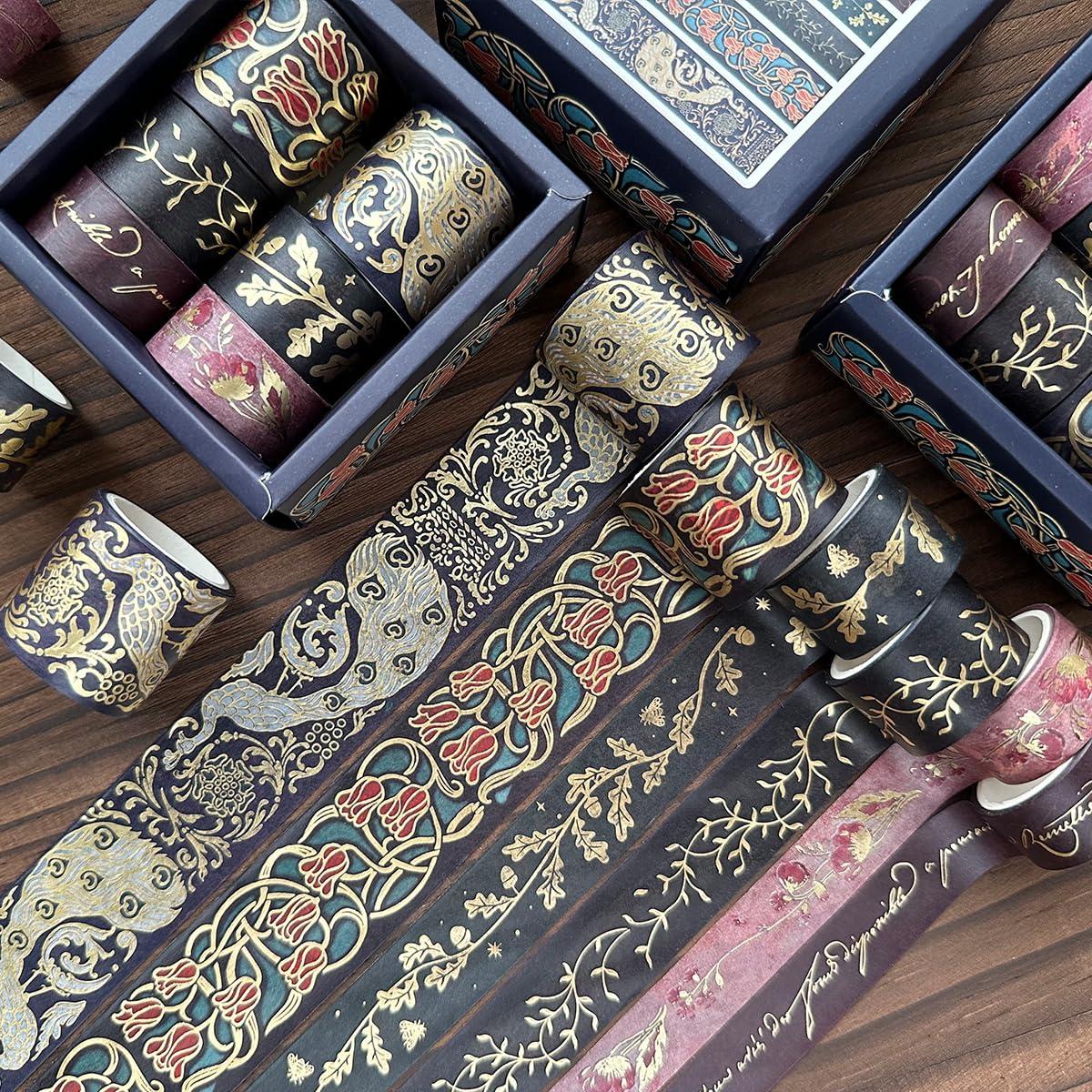 Conjunto de Cinta Washi Vintage YUBX 6 Rollos Decorativa 15-30 mm