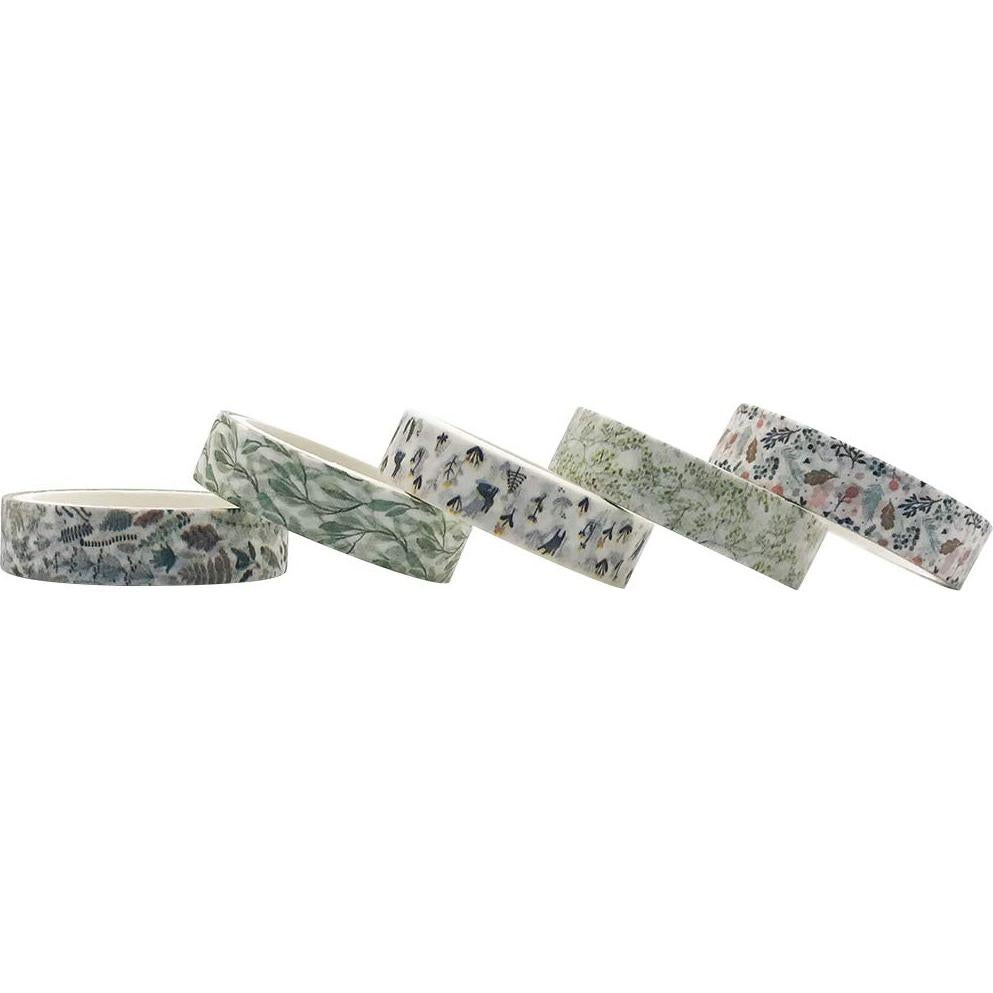 Cinta Washi Floral Vintage EnYan - 5 Rollos 10mm x 3m