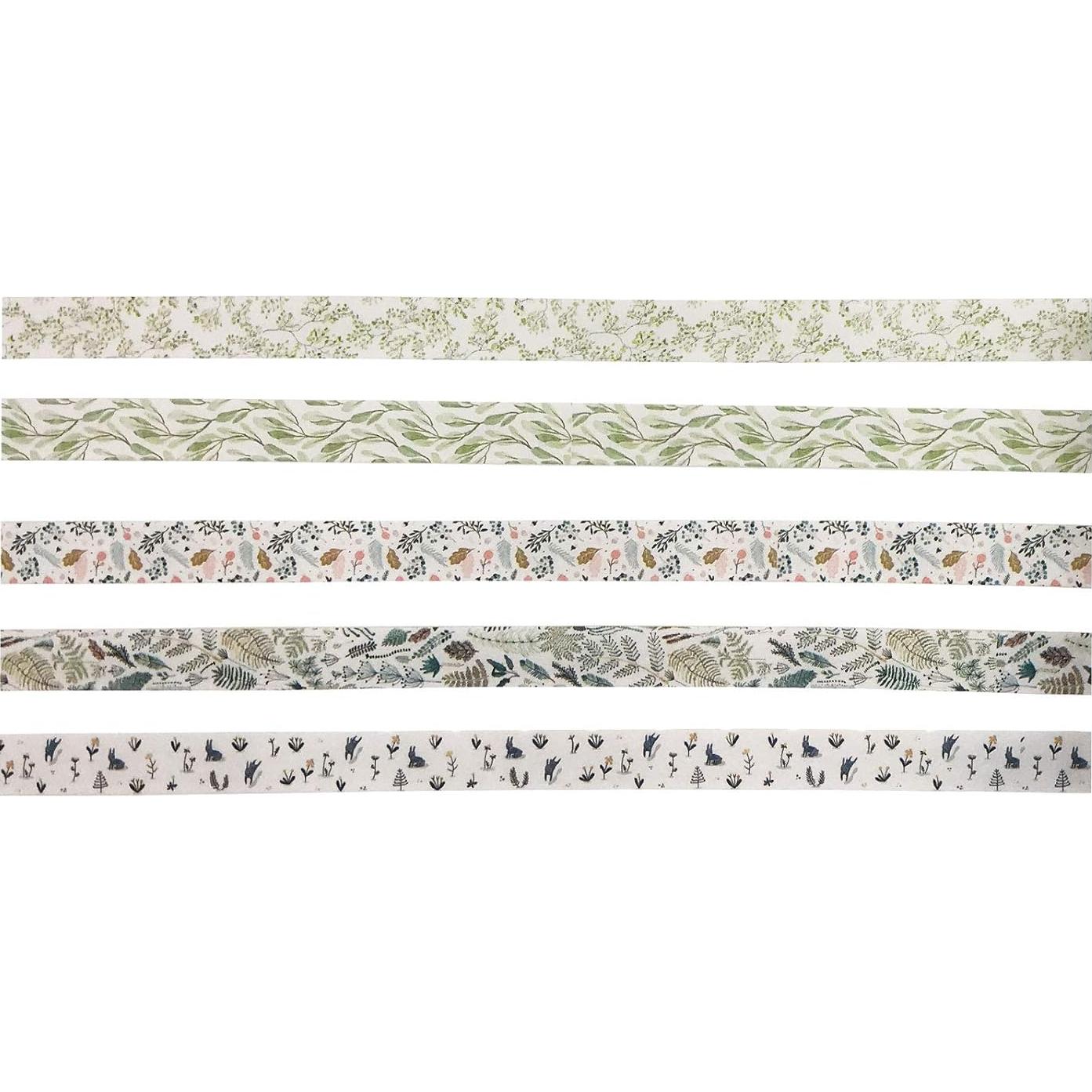 Cinta Washi Floral Vintage EnYan - 5 Rollos 10mm x 3m