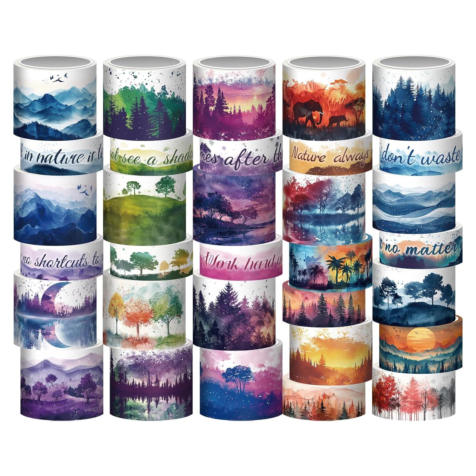 Juego de Washi Tape 32 Rollos Naturales para Scrapbook y Journaling