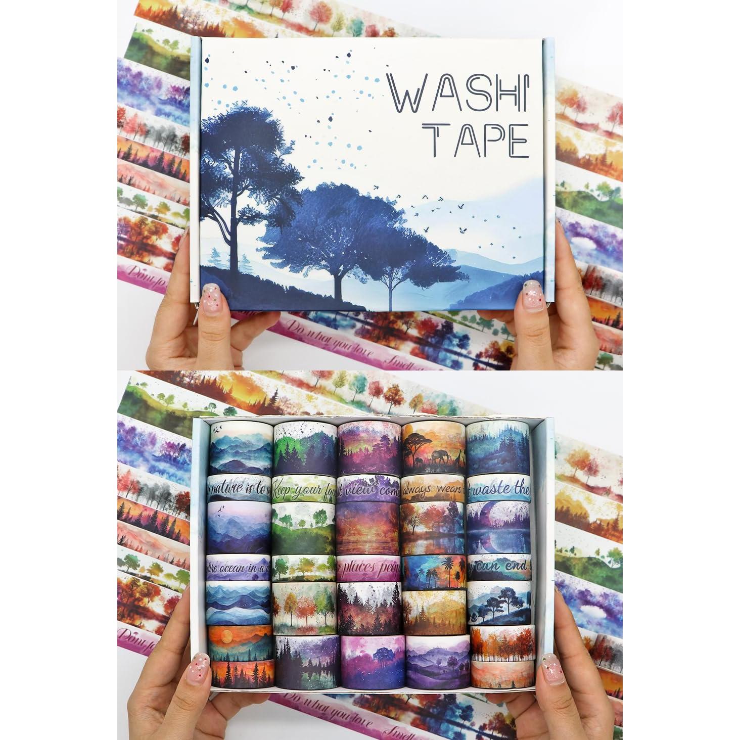 Juego de Washi Tape 32 Rollos Naturales para Scrapbook y Journaling
