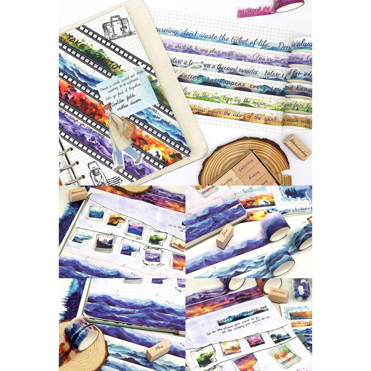 Juego de Washi Tape 32 Rollos Naturales para Scrapbook y Journaling