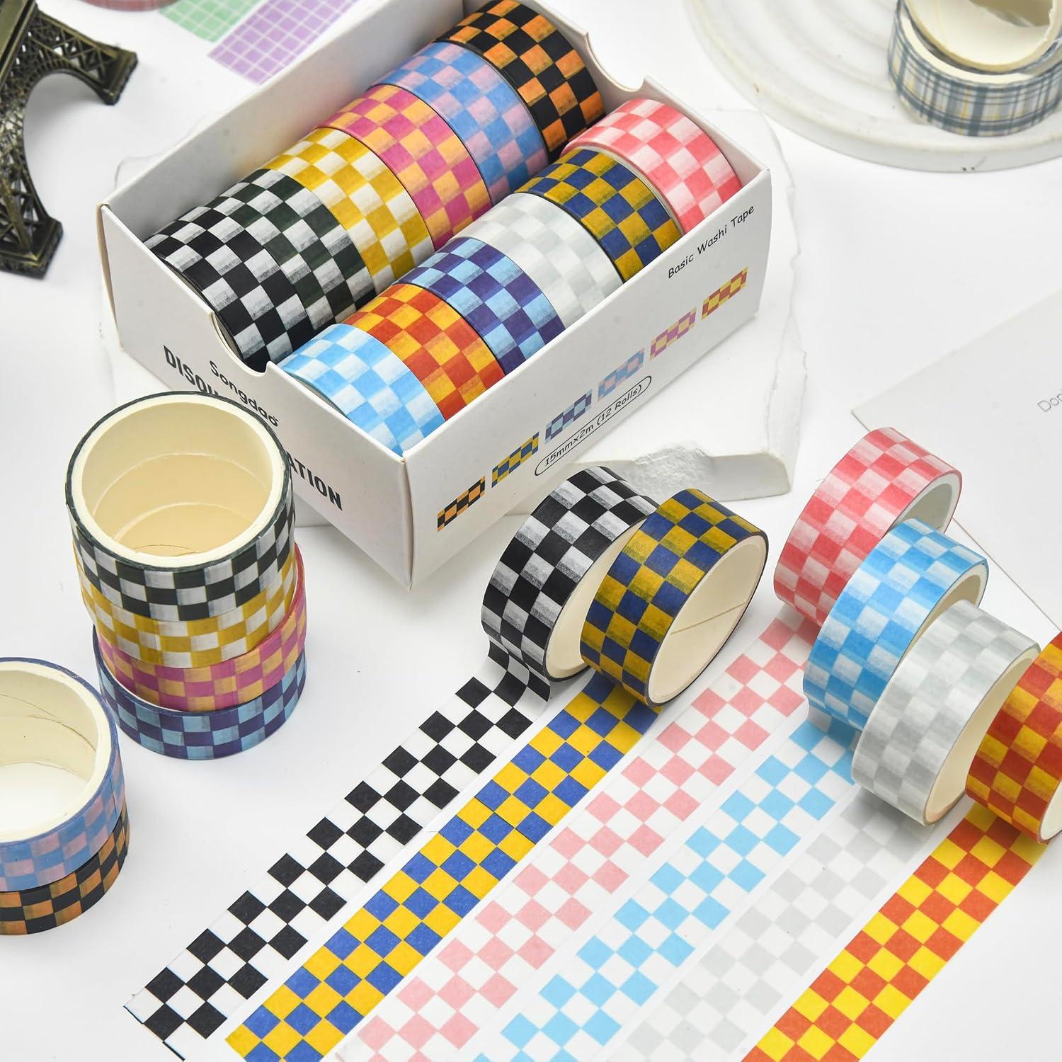 Juego de 12 Rollos de Cinta Washi Adhesiva Songdao 15mm