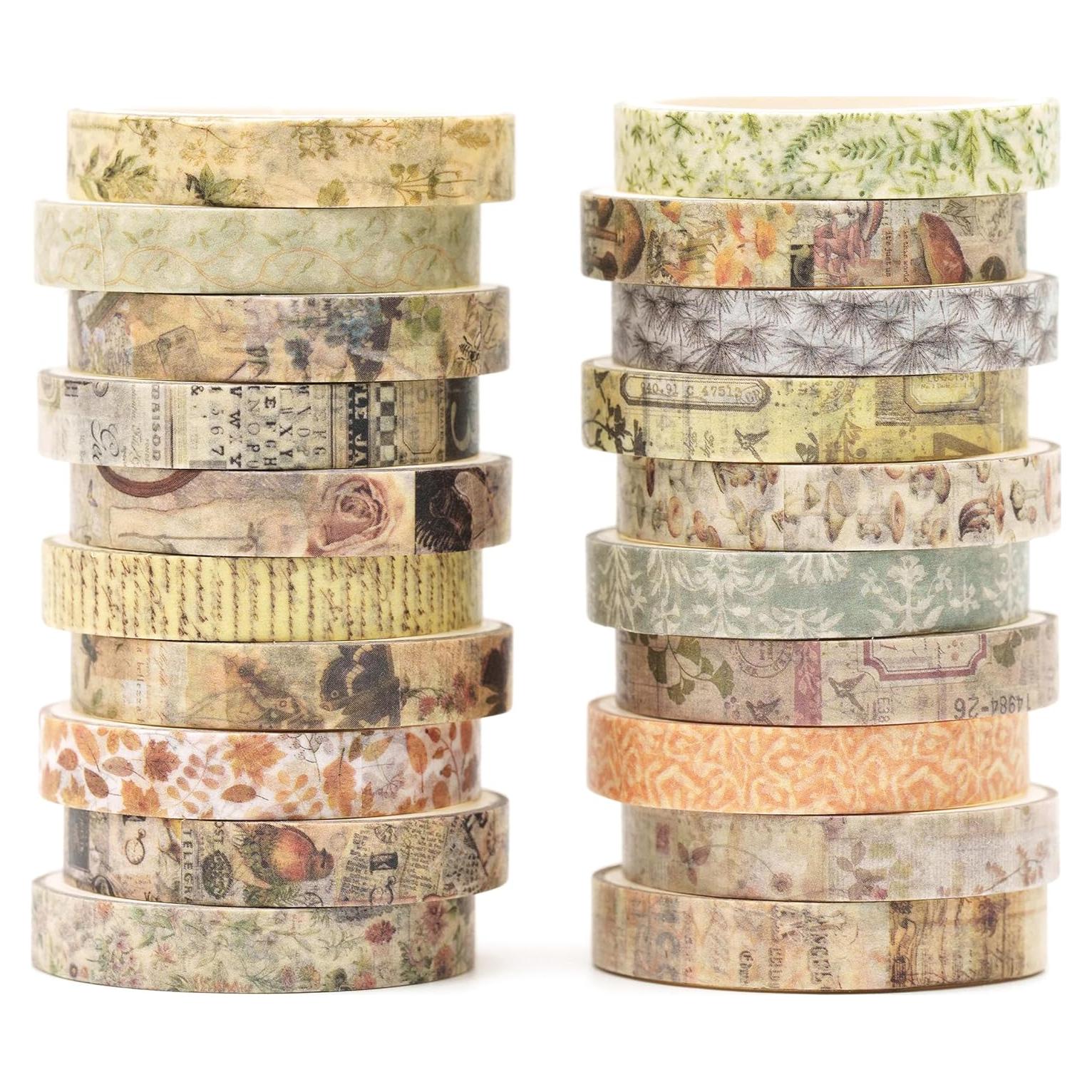 Set de 20 Rollos de Cinta Washi Vintage Songdao 2m 7mm